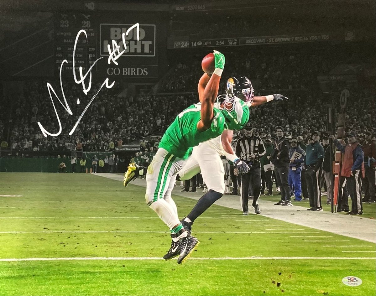 Nakobe Dean Autographed 16x20 Philadelphia Eagles Photo with PSA/DNA Certification - Perfect for Eagles Fans, Sports Memorabilia Collectors, and Home/Office Decor