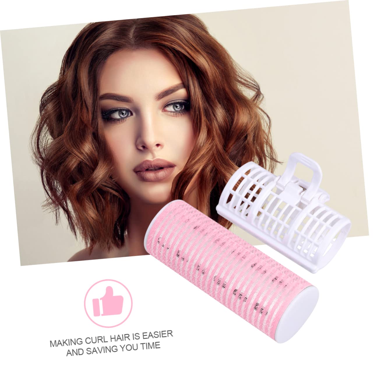 Minkissy Cordless Heated Hair Curlers - Lightweight Portable Hair Rollers for Women, Pink Hair Styling Crimpers | Perfect for Travel, Home Use & Salon Styling