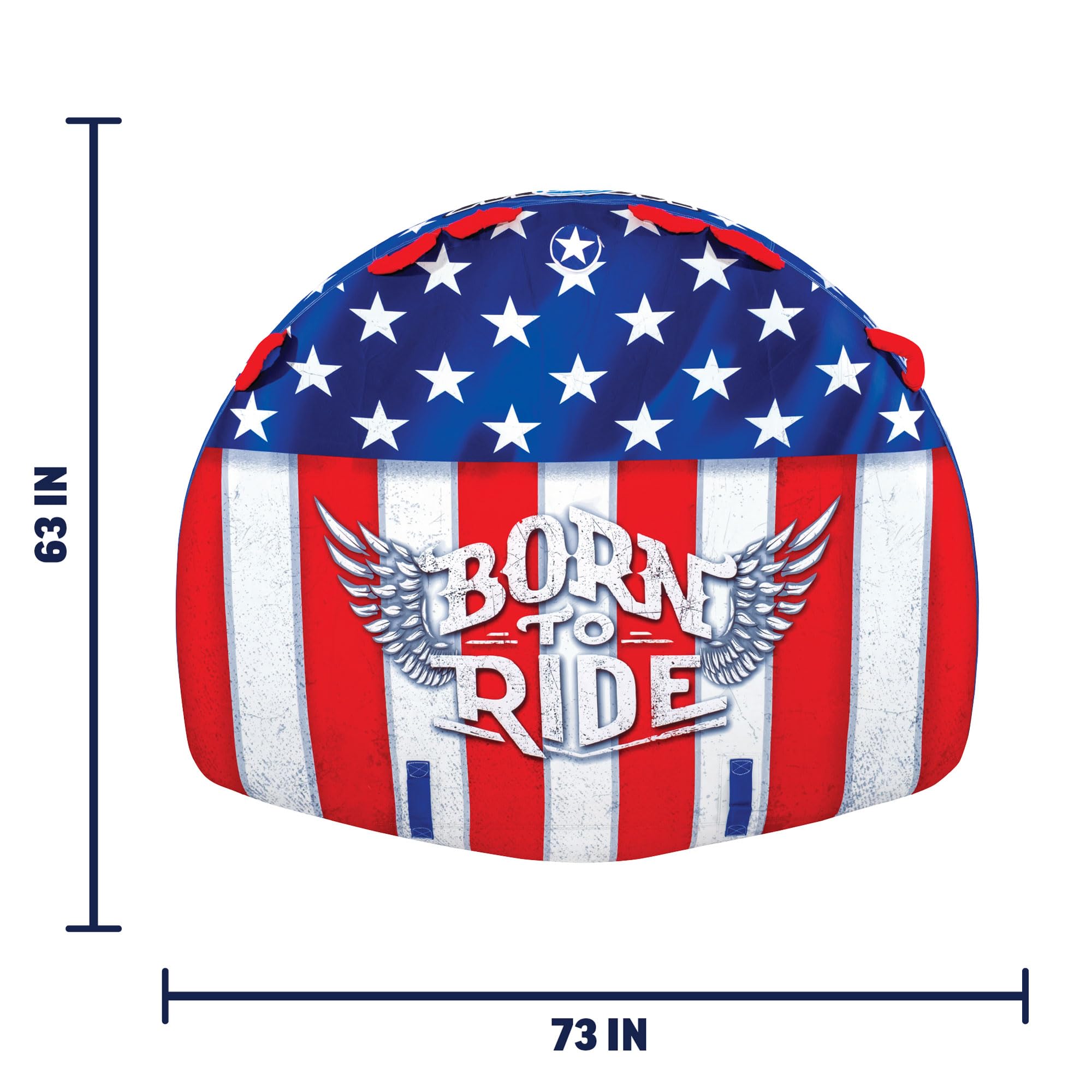 WOW Sports Wow Born to Ride 3P Towable Tube - Premium 3-Person Inflatable Water Tube for Boating & Lake Fun - Perfect for Family Outings, Beach Parties & Summer Water Sports