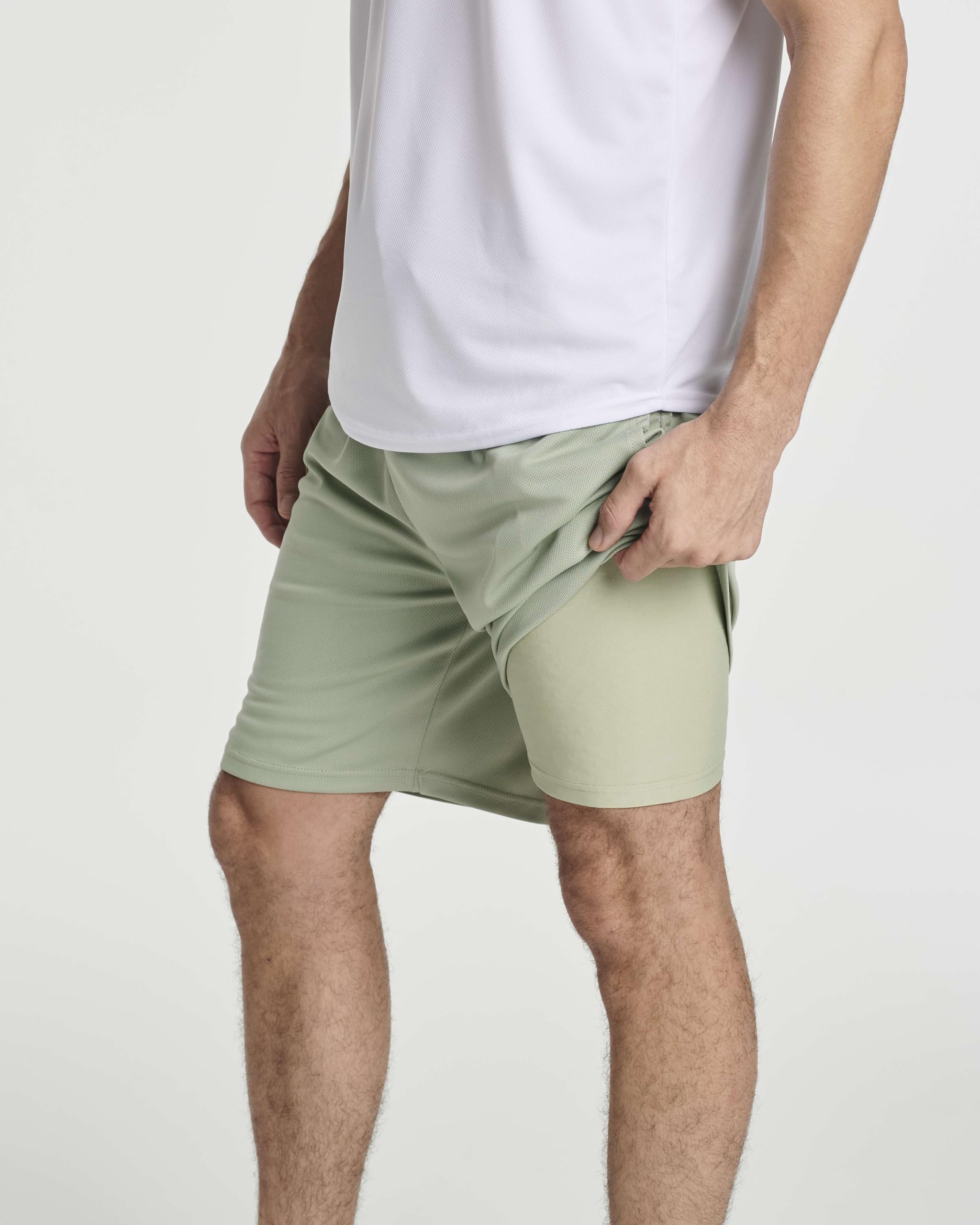 Real Essentials 3-Pack Men's 2-in-1 Dry-Fit 7