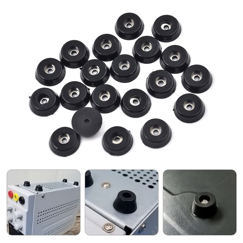 20-Piece Rubber Furniture Feet Pads - Non-Slip Round Bumpers for Chairs, Tables & Wood Floors - Floor Protectors, Anti-Scratch Leg Caps (Great for Home, Office & Restaurant Furniture Protection)