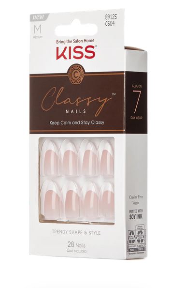 KISS CLASSY NAILS PREMIUM - High-Quality False Nails for Women | Long-Lasting Press-On Nails with Glue | Perfect for Parties, Weddings & Special Occasions
