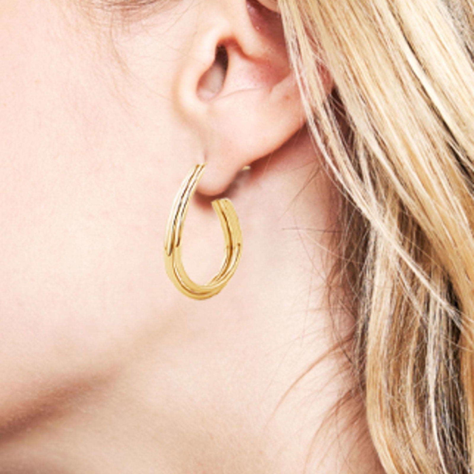 14K Gold Dipped Twist Hoop Earrings for Women - Elegant Fashion Jewelry for Everyday Wear, Parties & Special Occasions