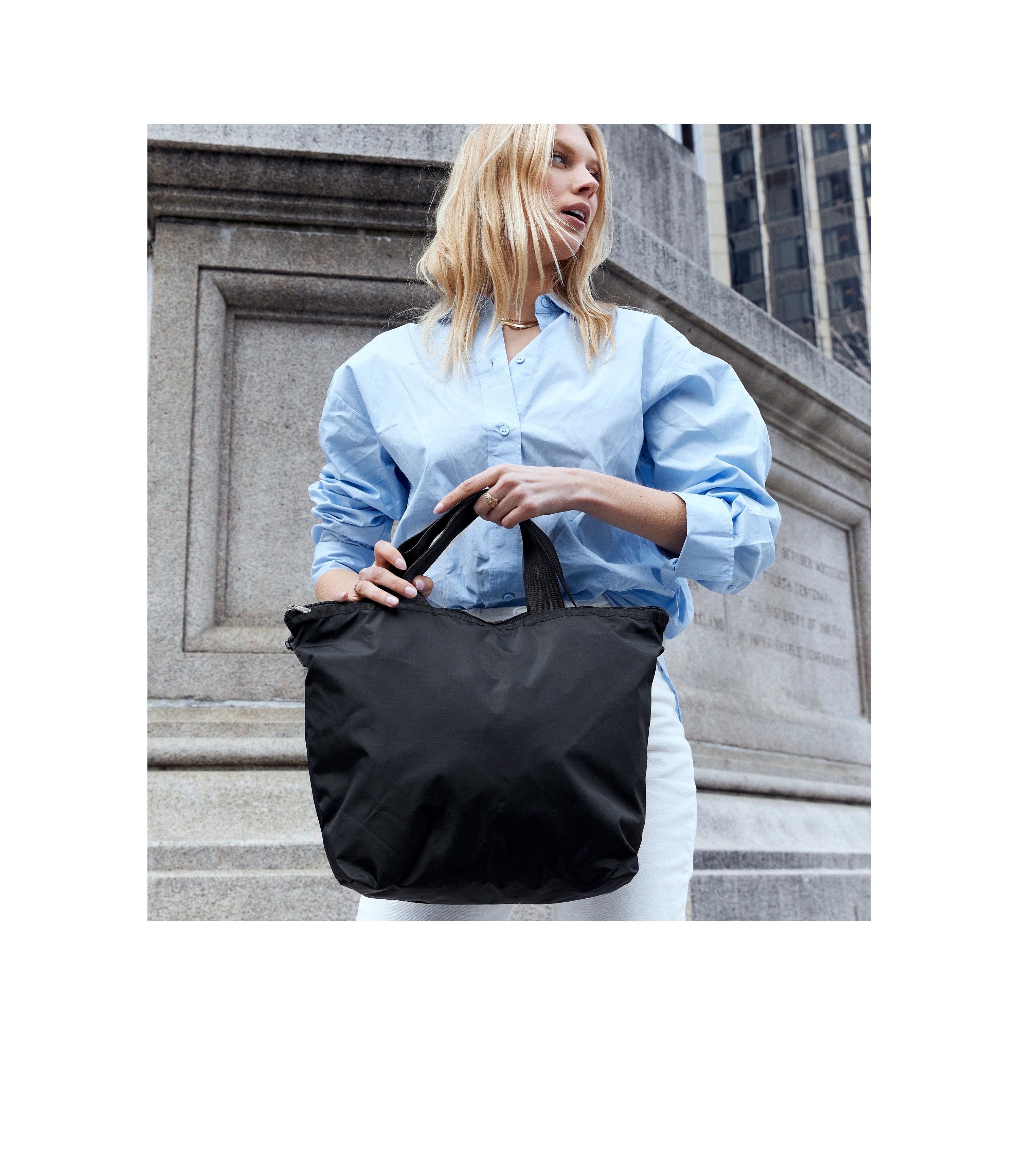 Premium Lightweight Foldable Tote Bag for Women - Durable Reusable Shopping Grocery Beach Bag - Perfect for Travel, Work, Gym & Daily Use