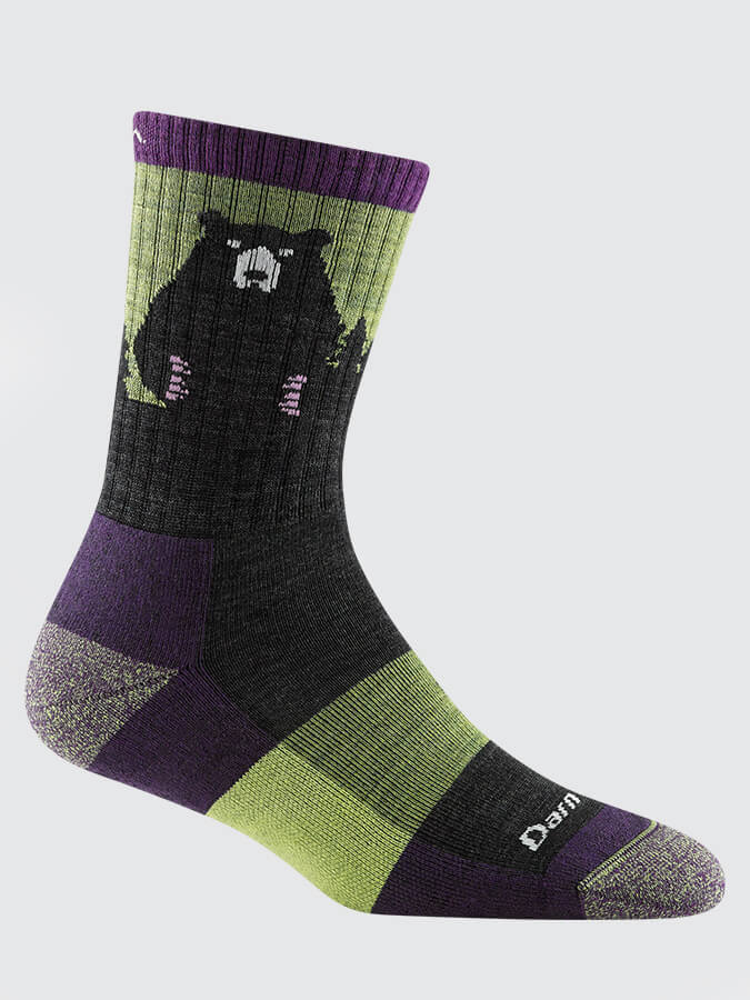 Darn Tough 1970 Bear Town Micro Crew Lightweight Hiking Socks for Women - Cushioned Comfort for Outdoor Adventures, Trail Running & Daily Wear