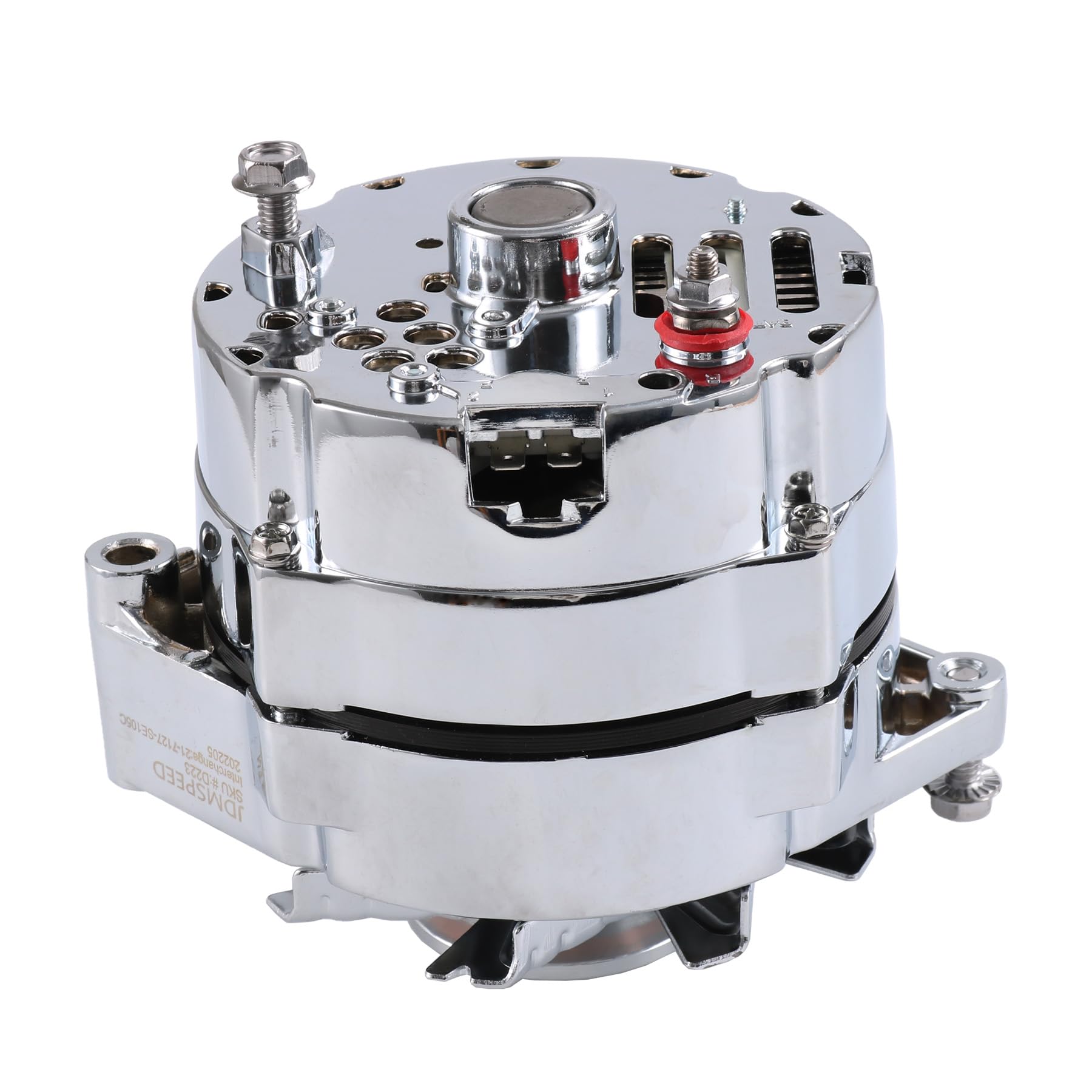 JDMSPEED High Output 110Amp 1-Wire Chrome Alternator Replacement for Chevy BBC & SBC Engines - RA00114 - Perfect for Classic Car Restoration & Performance Upgrades