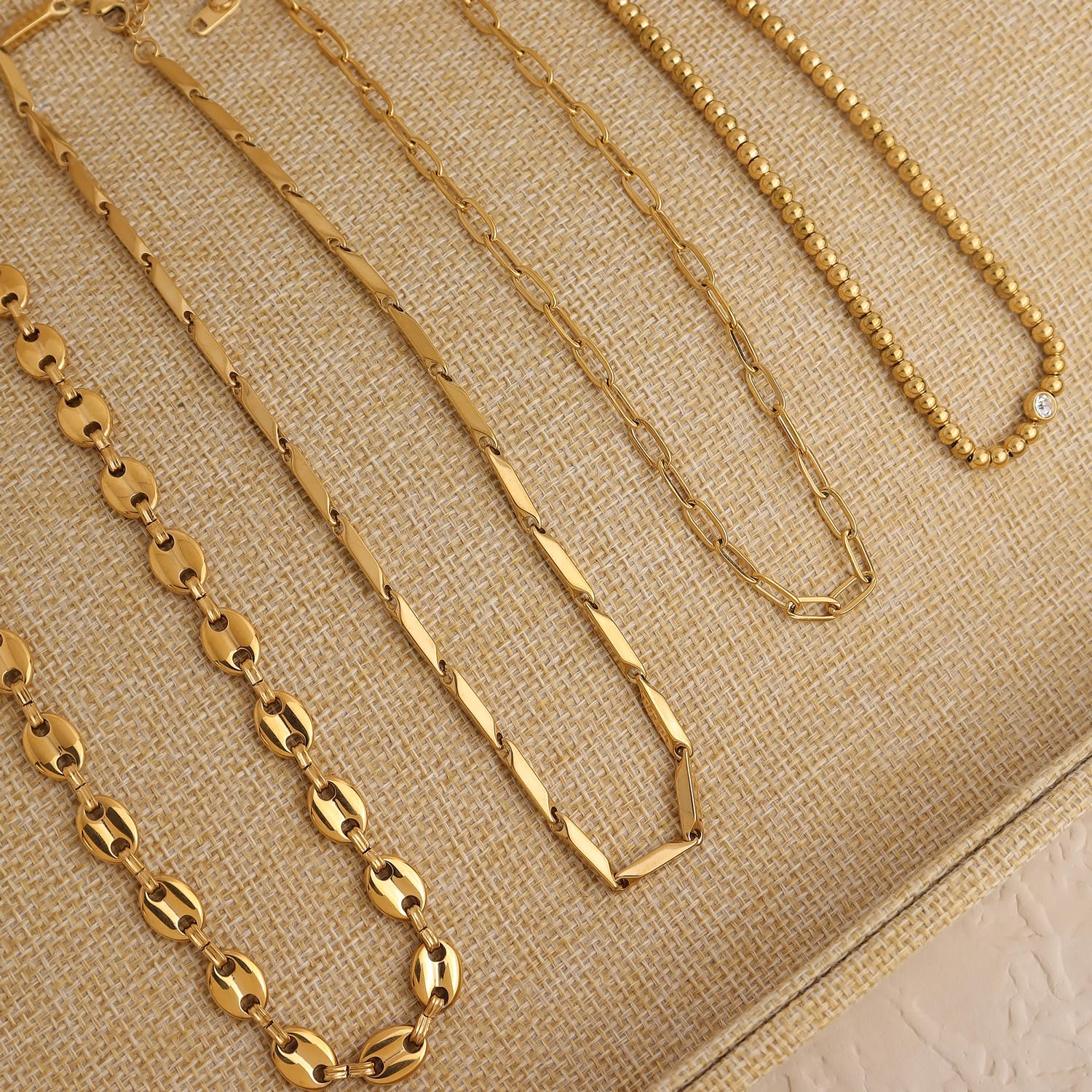 18K Gold Plated Adjustable Link Choker Necklace for Women - Elegant Prom Jewelry Gift for Weddings, Parties & Special Occasions