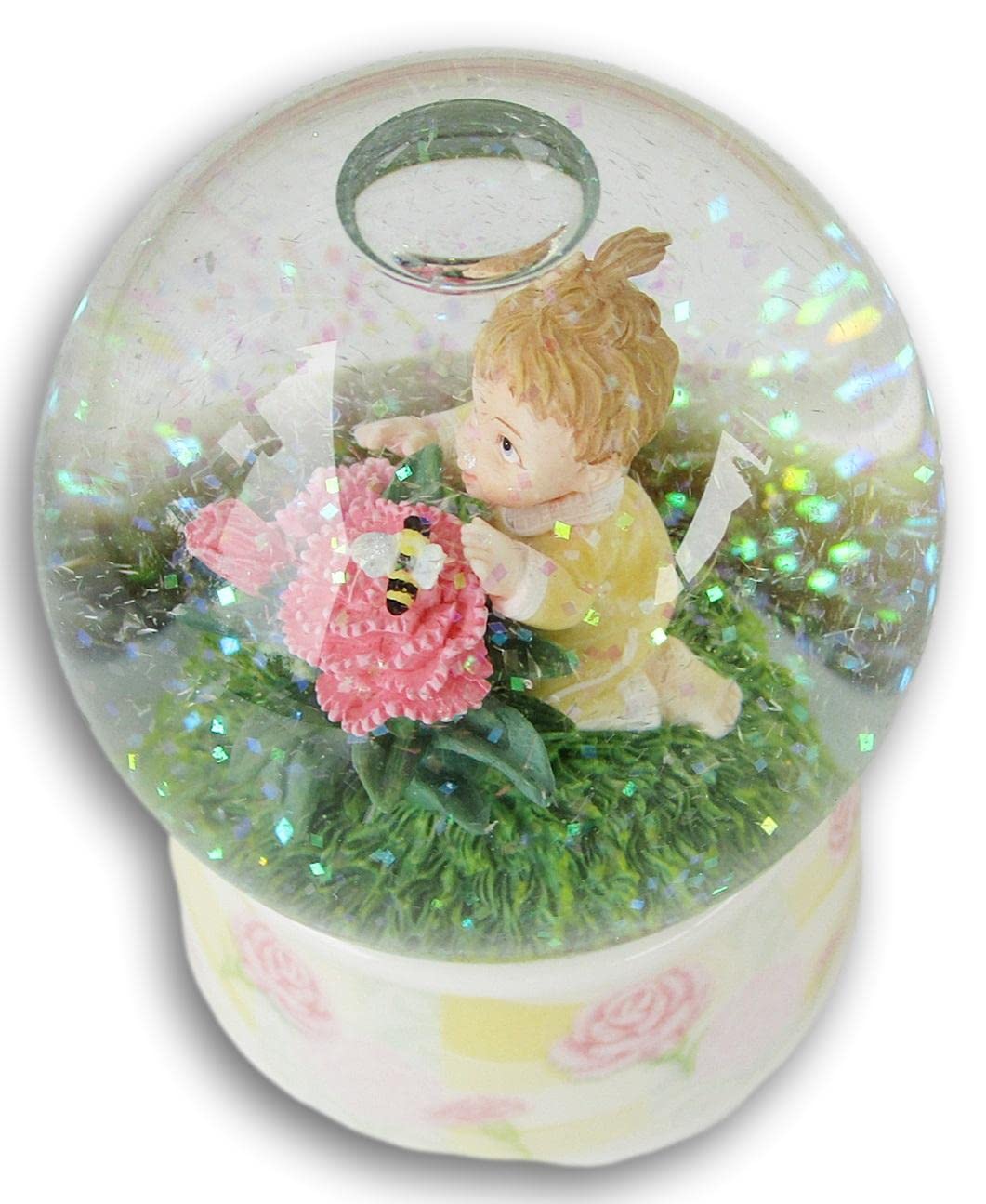 Twinkle Water Globe with Carnations & Bumblebee - 3.5