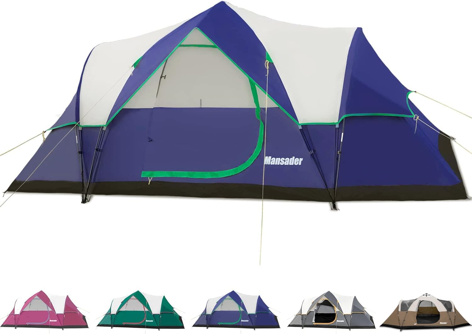 6 Person Family Camping Tent - Waterproof Windproof Outdoor Tent with Top Rainfly - Easy Setup Pop Up Tent for Camping, Hiking & Travel - Perfect for Family Adventures, Backpacking Trips & Outdoor Exploration