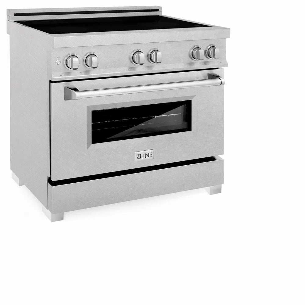 ZLINE 36 Inch 4.6 Cu. Ft. Induction Range with 5-Element Cooktop & Electric Oven - Fingerprint Resistant Stainless Steel (RAINDS SN 36) for Modern Kitchens & Professional Cooking