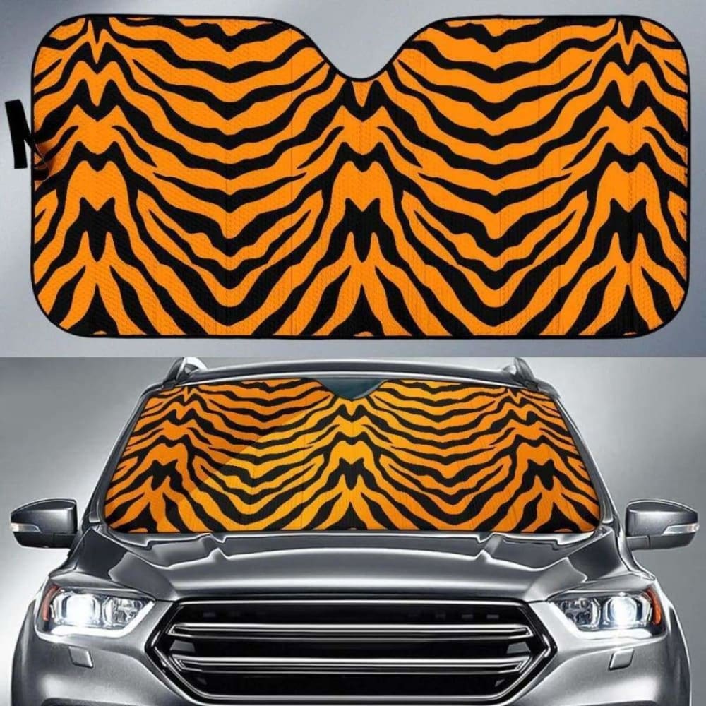 Premium Bengal Tiger Print Car Sun Shade - UV Protection & Heat Blocking for Vehicles - Perfect for Summer Driving, Road Trips, and Parking Protection