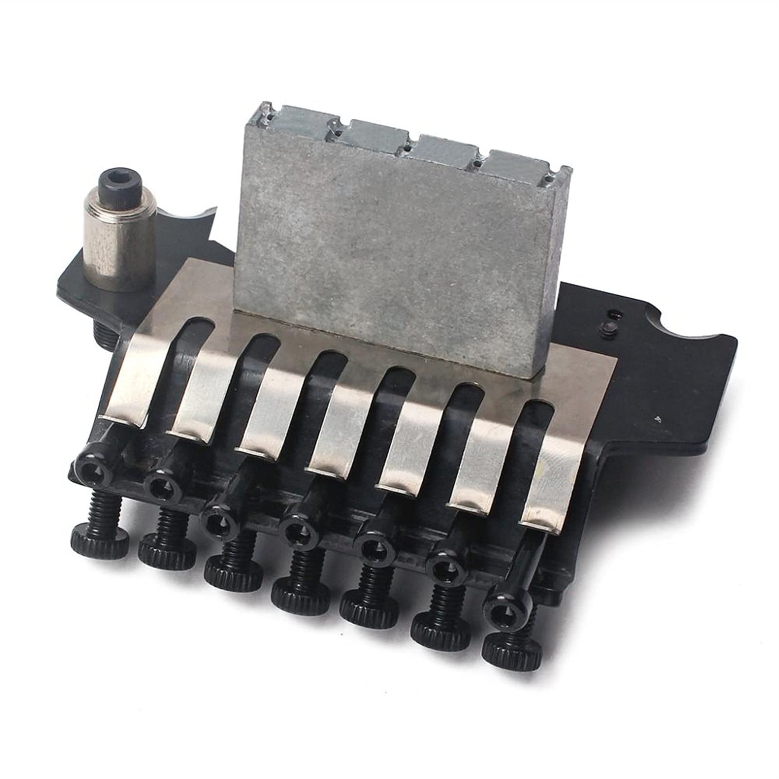 7-String Electric Guitar Double-Locking Tremolo Bridge with Whammy Bar, Wrenches & Hardware Set - Black | Replacement Part for Guitar Upgrades & Rock Performances