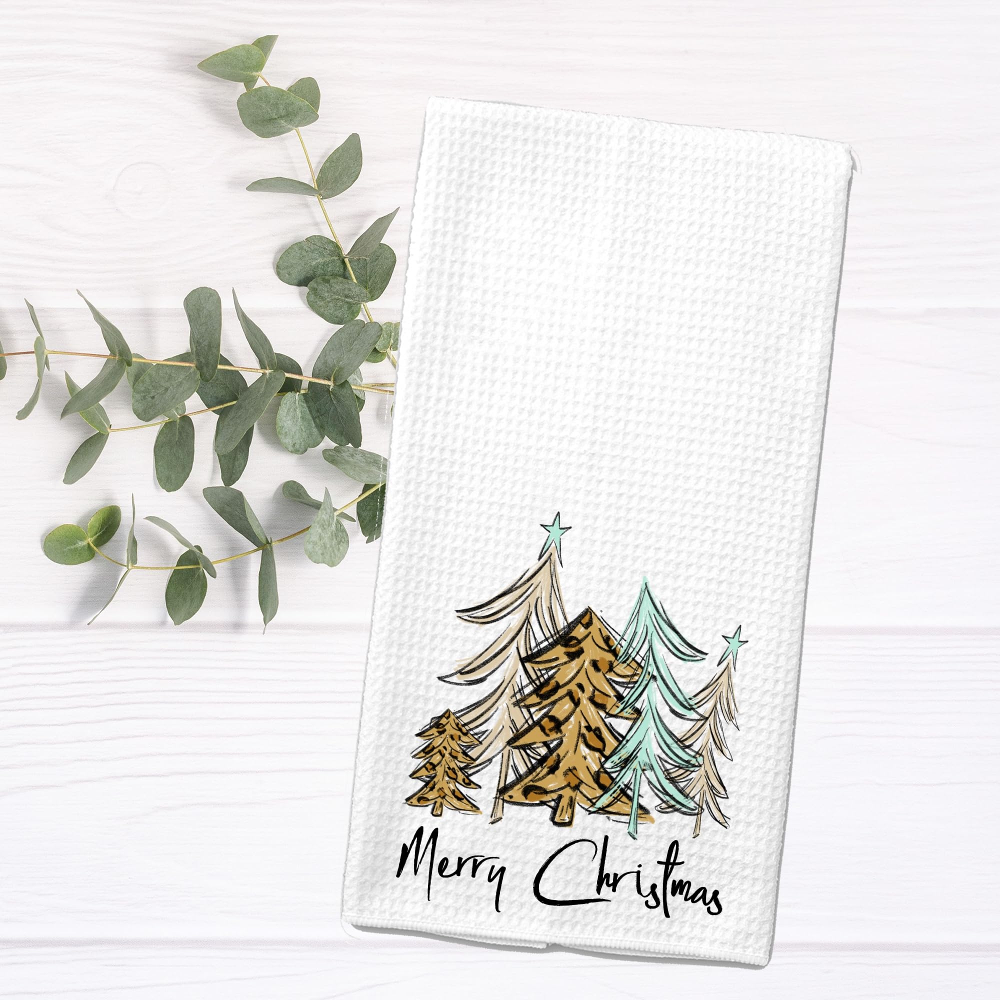 Festive Leopard Print Christmas Kitchen Towels - Holiday Home Decor for Dining, Baking & Party Setup