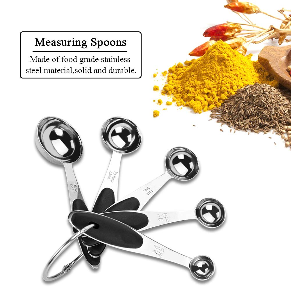 10PCS Stainless Steel Measuring Spoons & Cups Set - Multi-Color Baking Tools for Cooking, Baking & Meal Prep | Perfect for Home Kitchen & Professional Use