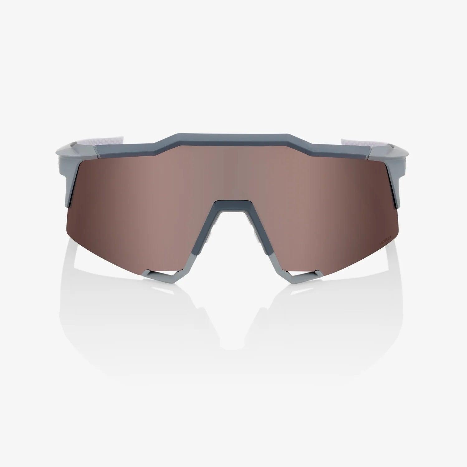 100% UV Protection Polarized Sunglasses - SPEEDCRAFT Soft Tact Stone Grey Frame with HiPER Crimson Silver Mirror Lens | Sporty & Fashion Eyewear for Driving, Running, Beach & Outdoor Activities
