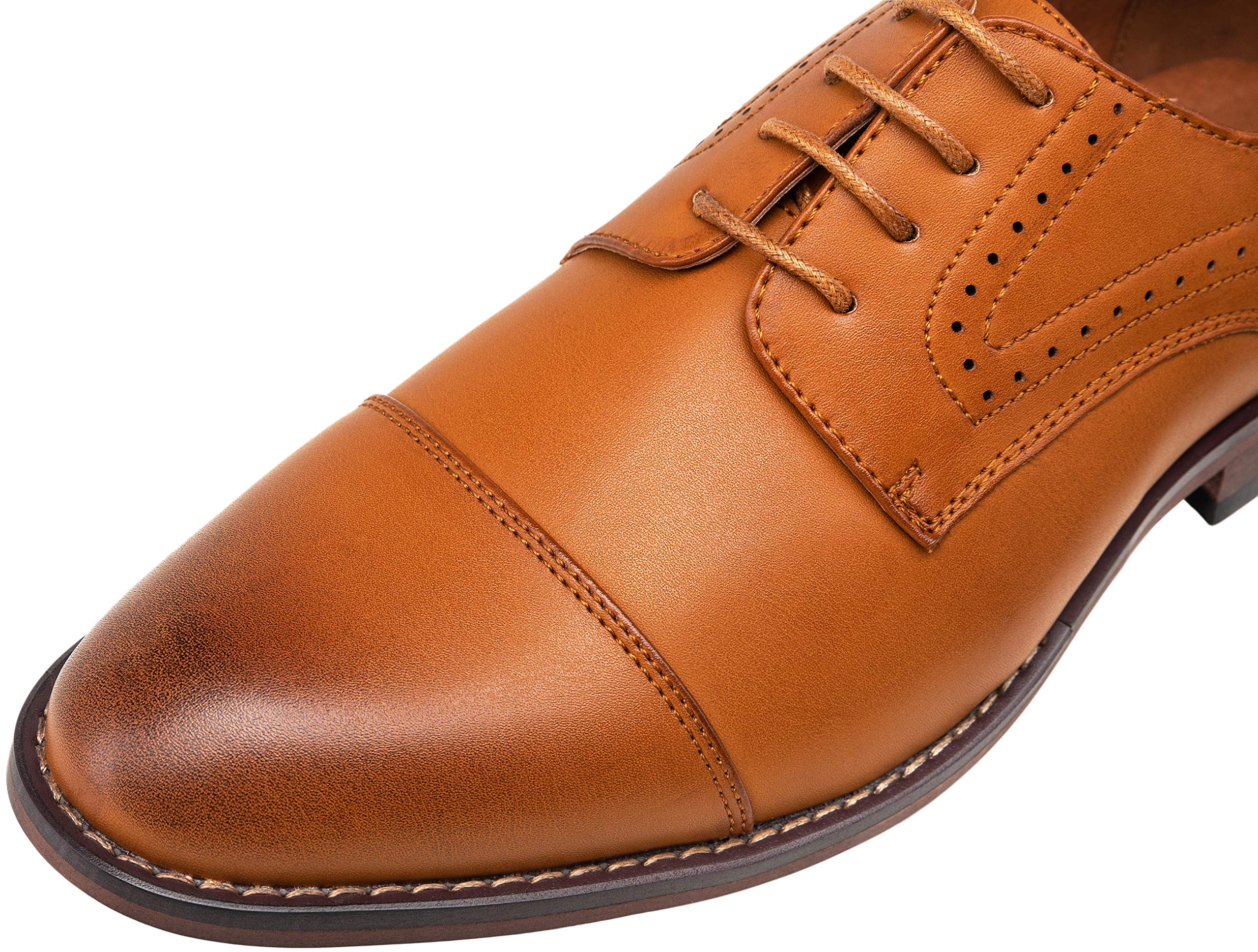 Vostey Classic Wingtip Brogue Oxford Dress Shoes for Men | Formal Business & Wedding Shoes | Premium Leather Comfortable Mens Dress Shoes for Office, Party & Special Occasions