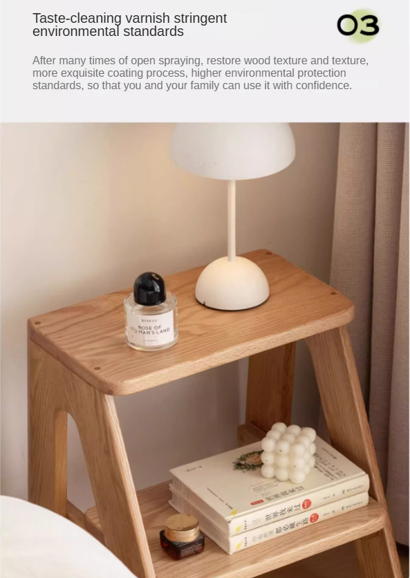 Solid Oak Wood Step Stool - Sturdy 2-Step Ladder for Kitchen, Bathroom & Kids - Non-Slip Safety Footrest for Home, Office & Closet Organization