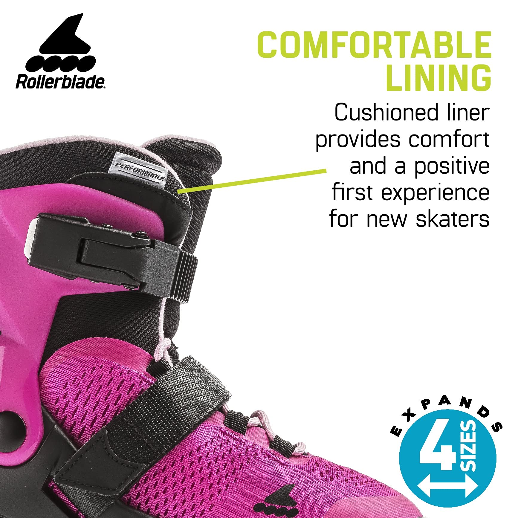 Rollerblade Microblade Adjustable Kids Inline Skates - Youth Performance Fitness Roller Skates for Boys & Girls | Perfect for Outdoor Sports, Park Rides & Family Fun Activities