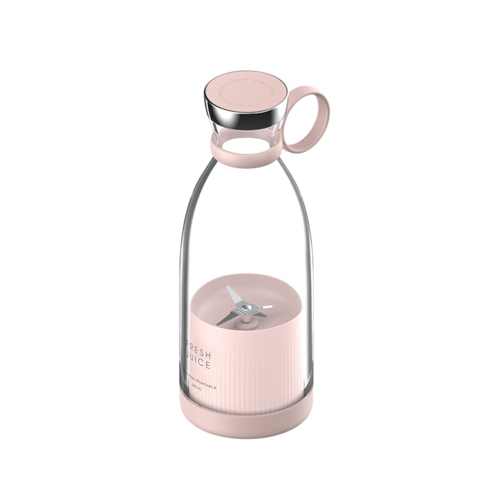 XIAOJIAN Portable Personal Blender - Mini Travel Blender for Smoothies, Shakes & Juices with 4 Blades & Wireless Charging - Perfect for Home, Office, Gym & Outdoor Adventures (Pink)