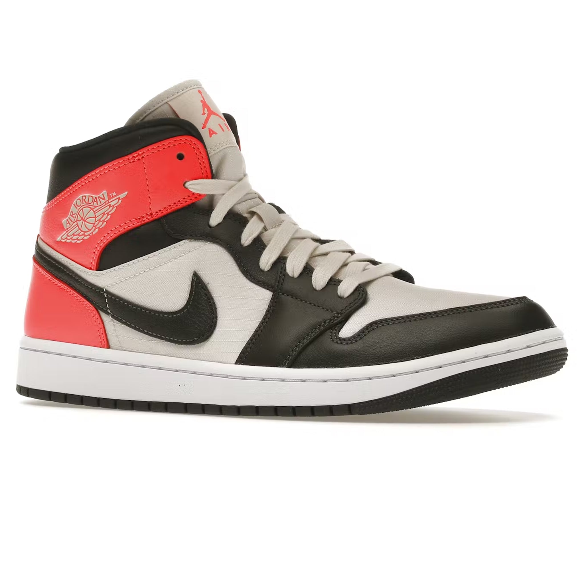 Air Jordan 1 Mid Women's Shoes - Light Orewood Brown Newsprint Design | Basketball Sneakers & Casual Streetwear for Women | Perfect for Sports, Gym, and Everyday Fashion