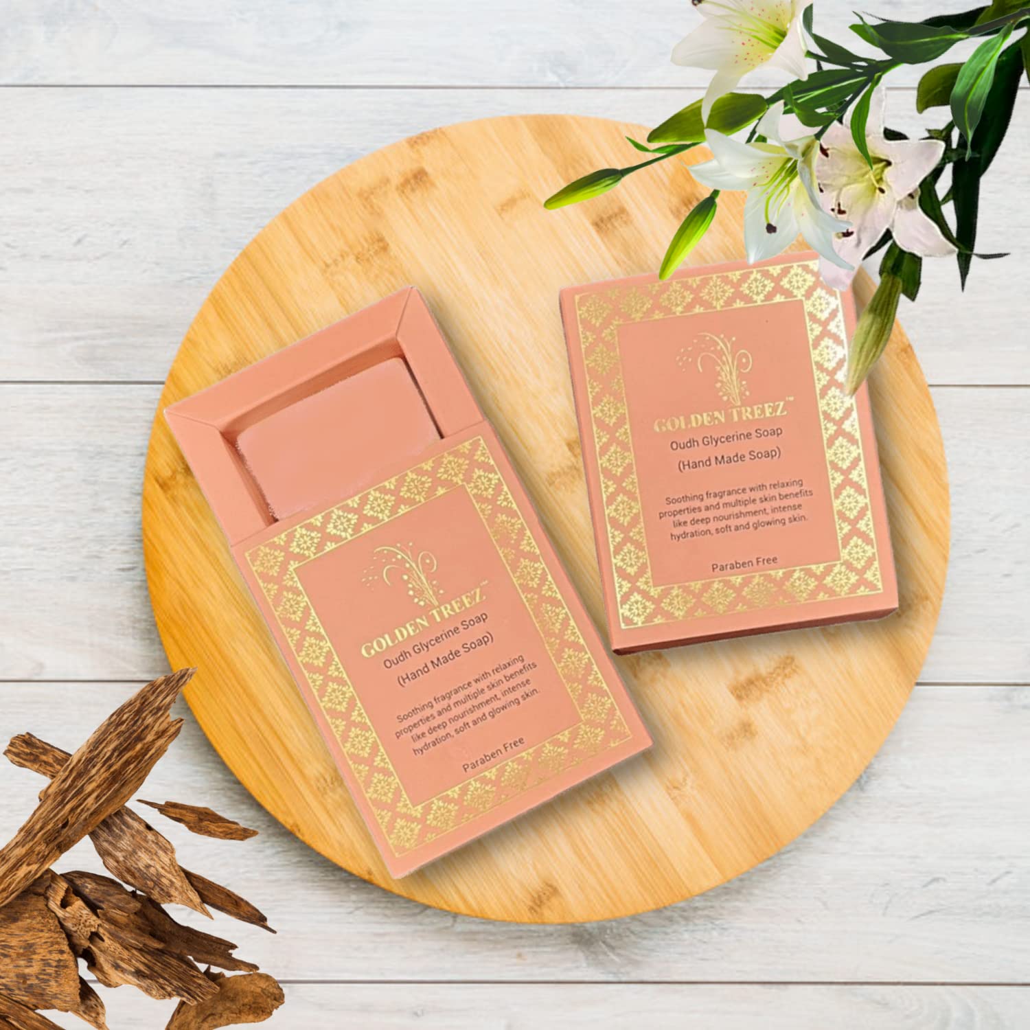 Golden Treez Oudh Soap - Natural Goat Milk & Aloe Vera Bath Bar for Soft Skin | Paraben-Free, Sulfate-Free, Cruelty-Free Luxury Soap (115g) | Perfect for Dry Skin Care, Sensitive Skin Treatment & Spa Day Relaxation