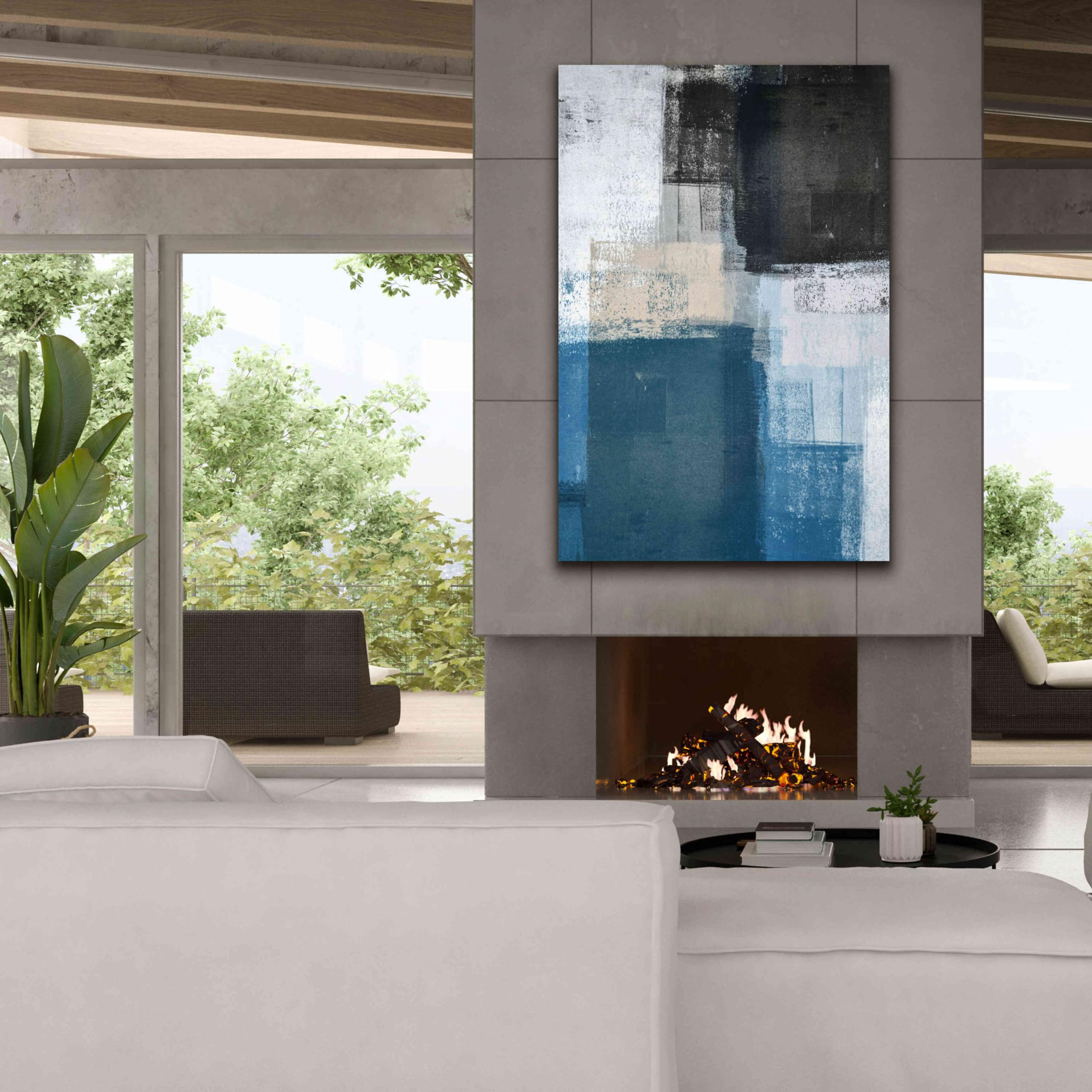 Abstract Blue II Graffiti Art Print by Incado - 40x60 Inch Giclee Canvas Wall Decor for Living Room, Bedroom & Office | Modern Urban Artwork