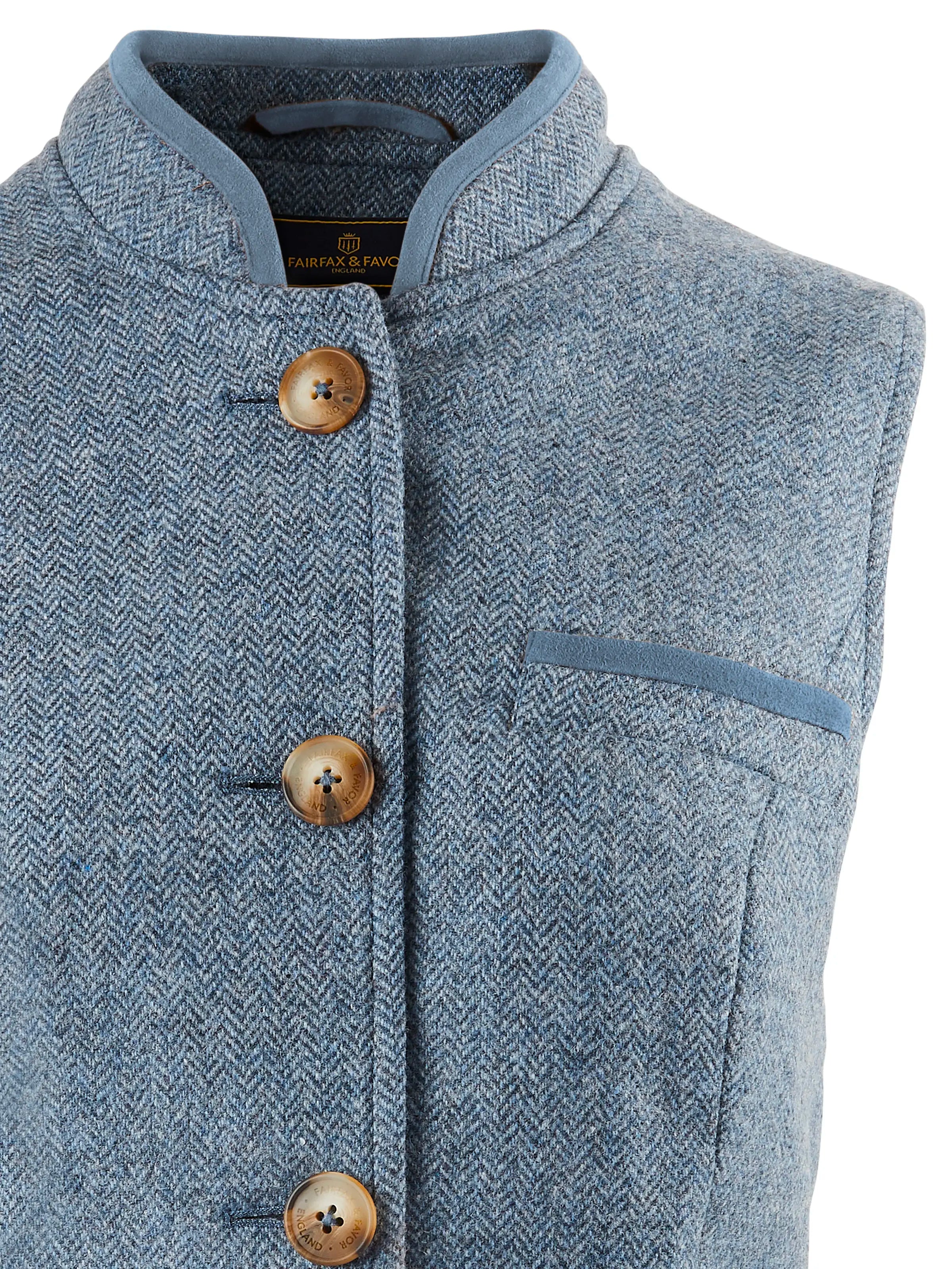 Madeline Denim Herringbone Vest for Women - Stylish Casual Gilet Jacket for Fall & Winter Layering | Perfect for Office, Travel, and Outdoor Activities