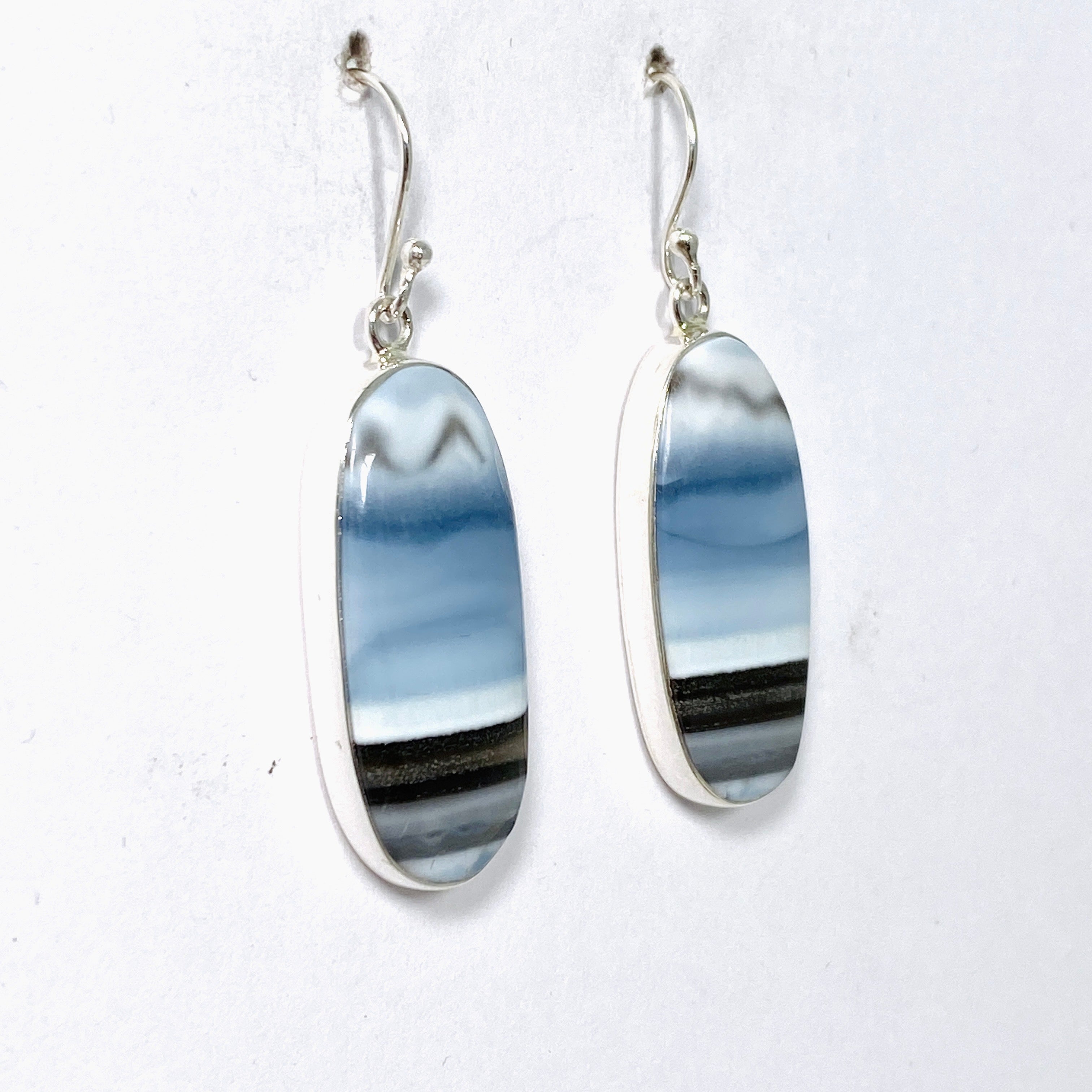 Blue Owhyee Opal Oval Cabochon Earrings - Natural Gemstone Jewelry for Women | Perfect for Weddings, Parties & Special Occasions