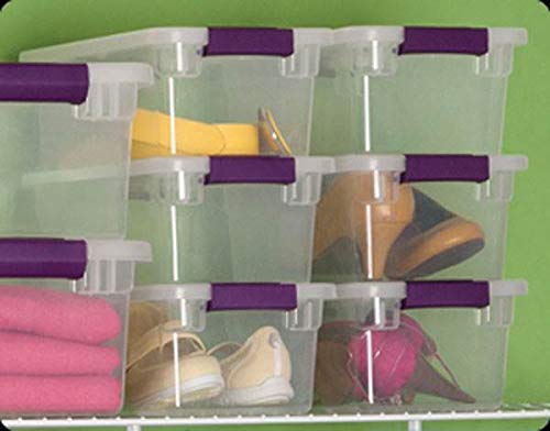 Sterilite 6 Quart ClearView Latch Storage Boxes - 12 Pack Stackable Plastic Bins with Secure Lids for Shoe Organization, Home Closet Storage & Pantry Organization - Clear Durable Containers for Bedroom, Garage & Office Use