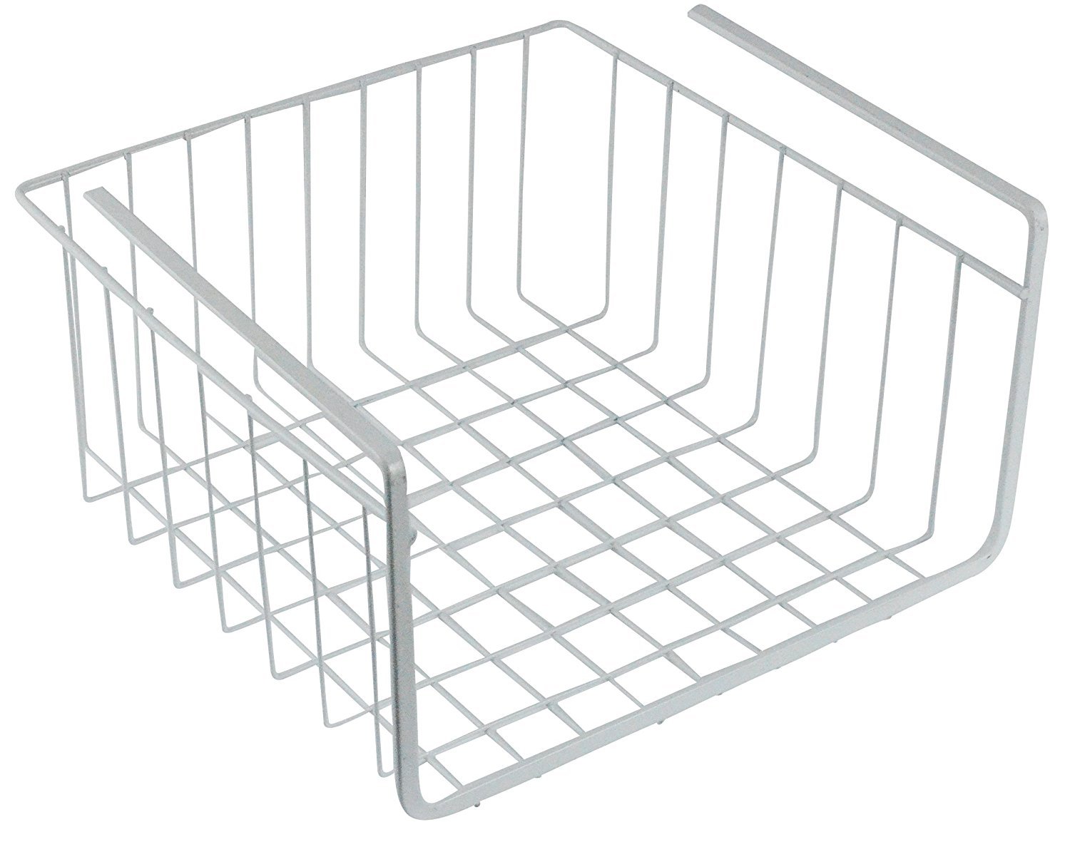 White Wire Under Shelf Storage Basket 10-Inch - Space Saving Kitchen & Bathroom Organizer for Spices, Toiletries & Small Items | Southern Homewares