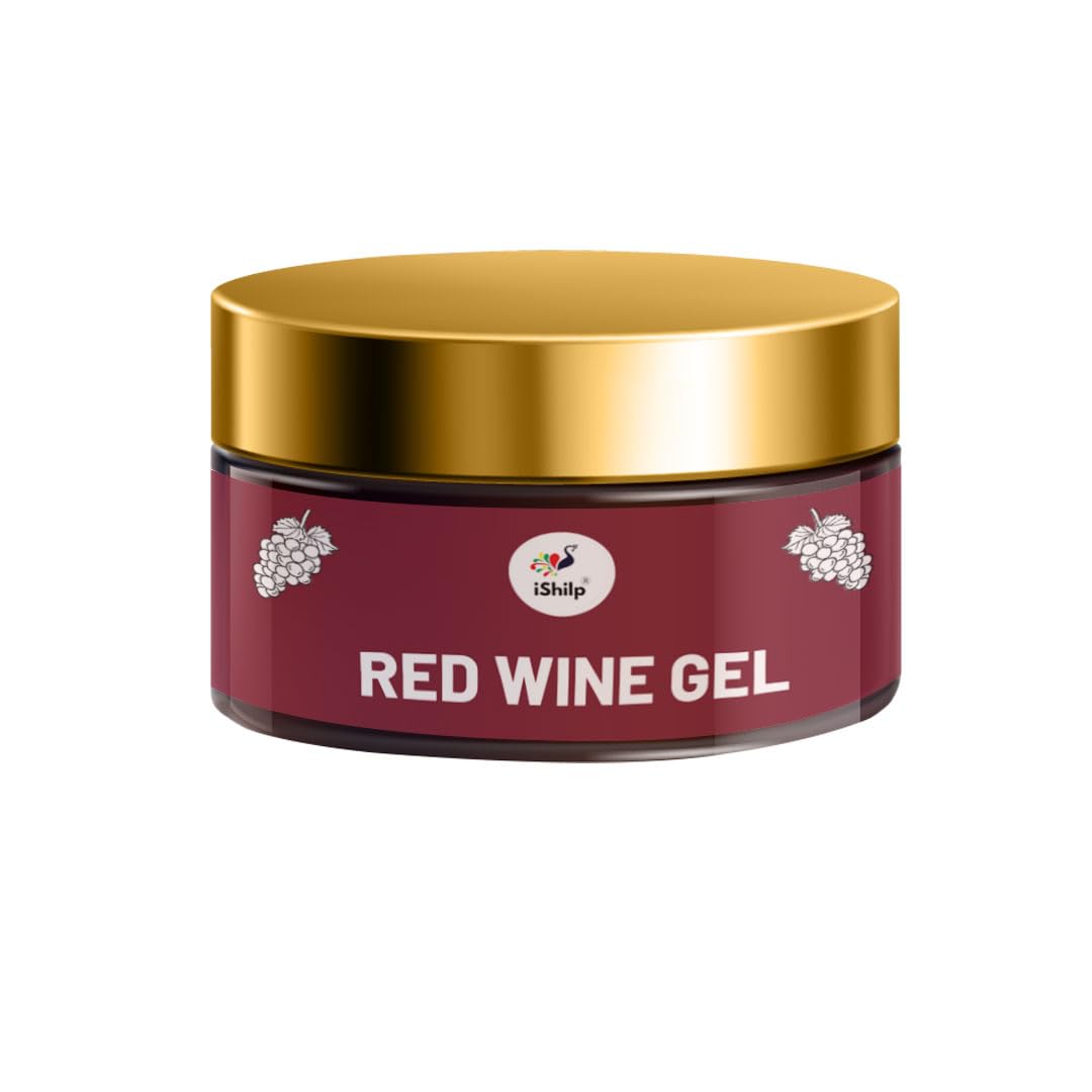 iShilp Red Wine Anti-Aging Face Gel Cream | Brightening & Lightening Moisturizer for Women & Men | 50g | Suitable for All Skin Types | Perfect for Night Routine & Daily Hydration