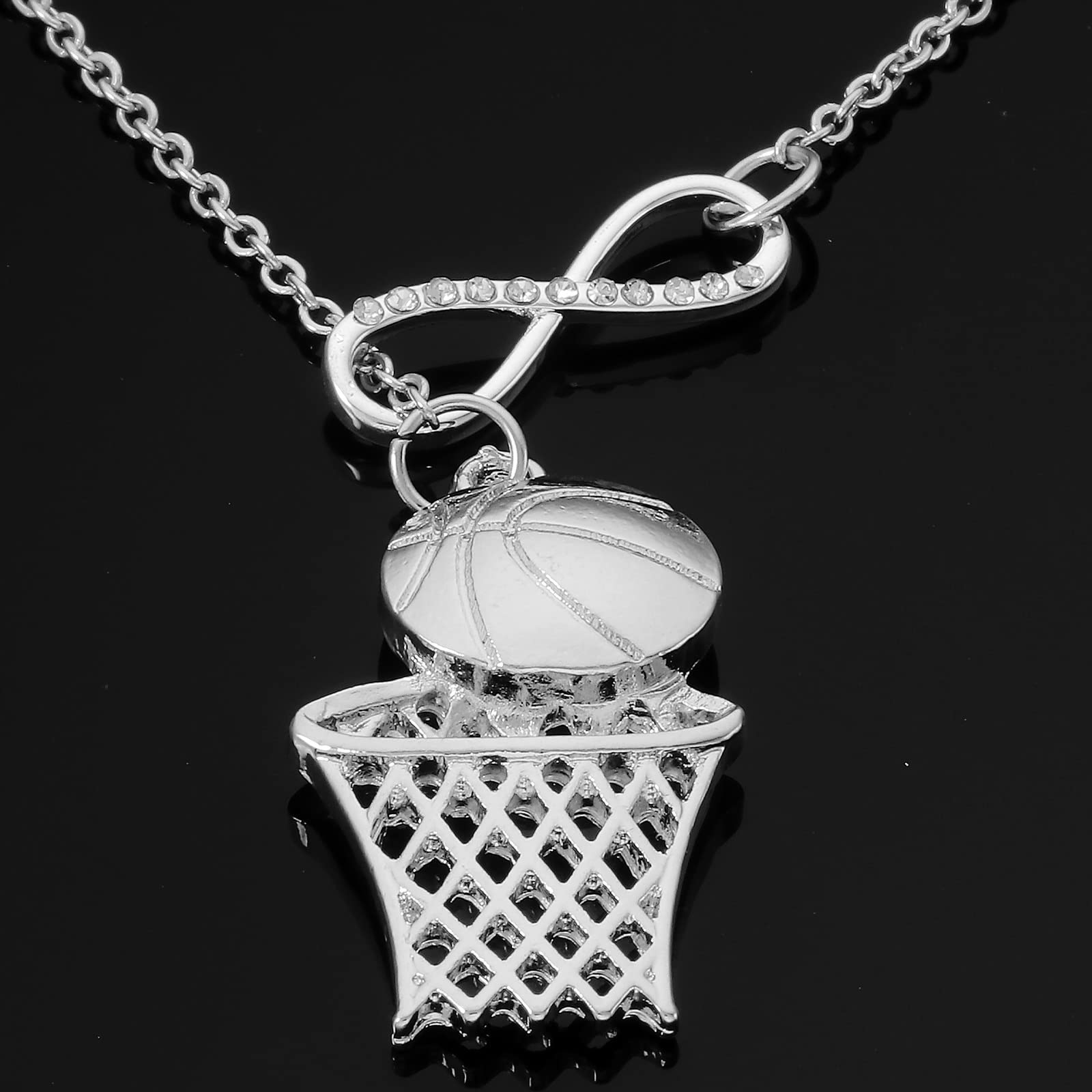 HUTIMY Sterling Silver Basketball Pendant Necklace - Best Gift for Teen Girls & Women Basketball Players - Inspirational Sports Jewelry for Players, Coaches & Fans - Perfect for Games, Training & Everyday Wear