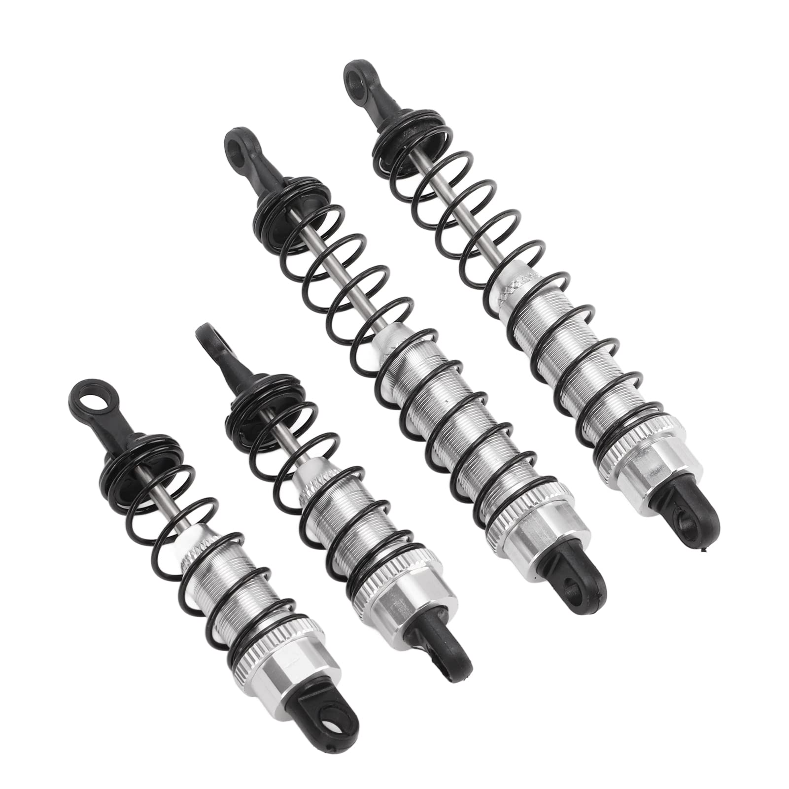 Jopwkuin RC Spring Shocks - Heavy Duty Aluminum Alloy Suspension for 1/12 Scale Remote Control Cars - High Hardness & Precision (Silver) | Perfect for Off-Road RC Racing & Crawler Performance Upgrades