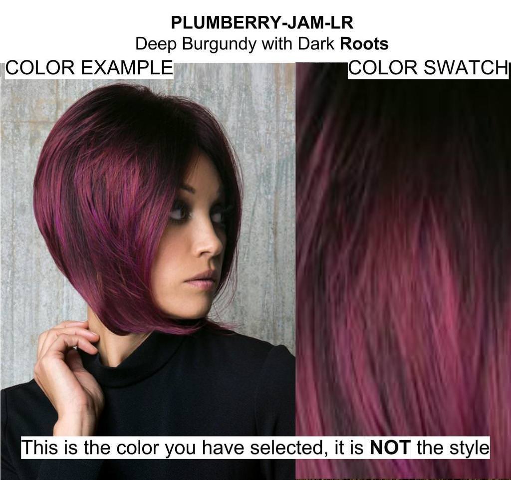 Rene of Paris Kai Synthetic Wig Bundle - 5 Items Including Plumberry-Jam-LR Wig, Christy's Wigs Q&A Booklet, 2oz Travel Size Wig Shampoo, Wig Cap & Wide Tooth Comb | Perfect for Cosplay, Costume Parties & Everyday Wear