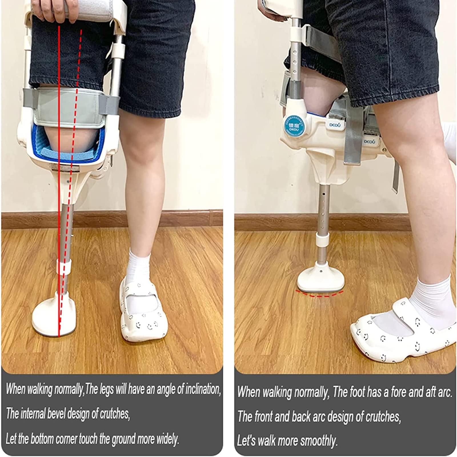 UZIAH Hands Free Knee Crutch - Pain Relief Mobility Aid for Seniors & Disabled - Alternative to Traditional Crutches for Injury, Ankle Fracture & Knee Support - Ideal for Daily Use, Recovery & Post-Surgery Mobility