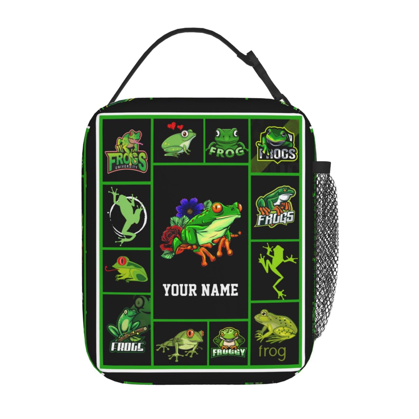 Personalized Cartoon Frog Lunch Box - Custom Name Insulated Lunch Bag for Kids, Boys, Girls, Women & Men - Perfect for School, Work, Picnics & Outdoor Activities