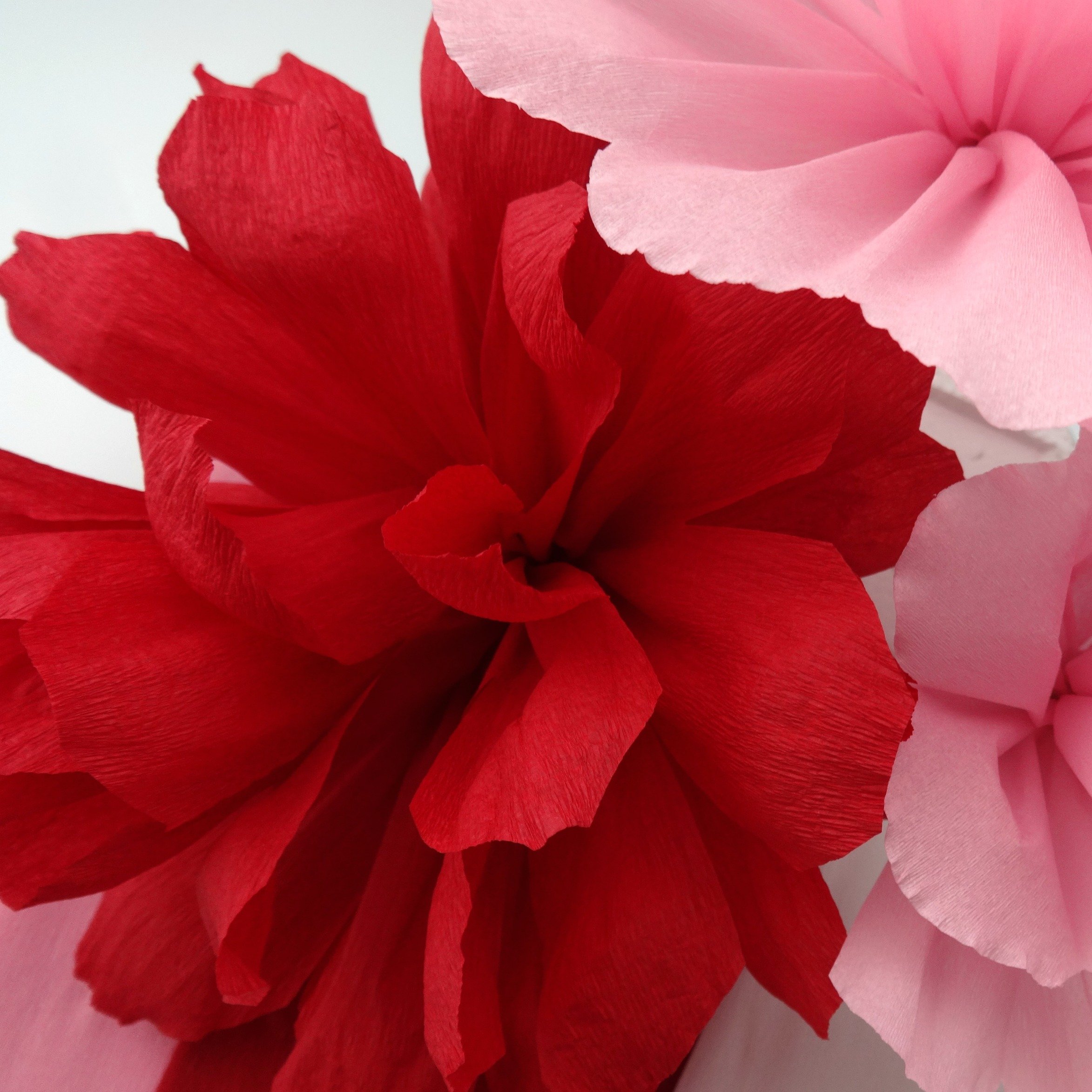 Valentine's Day Crepe Paper Streamers - Red, Pink & White Decorative Rolls for Party Decorations, DIY Crafts, and Gift Wrapping
