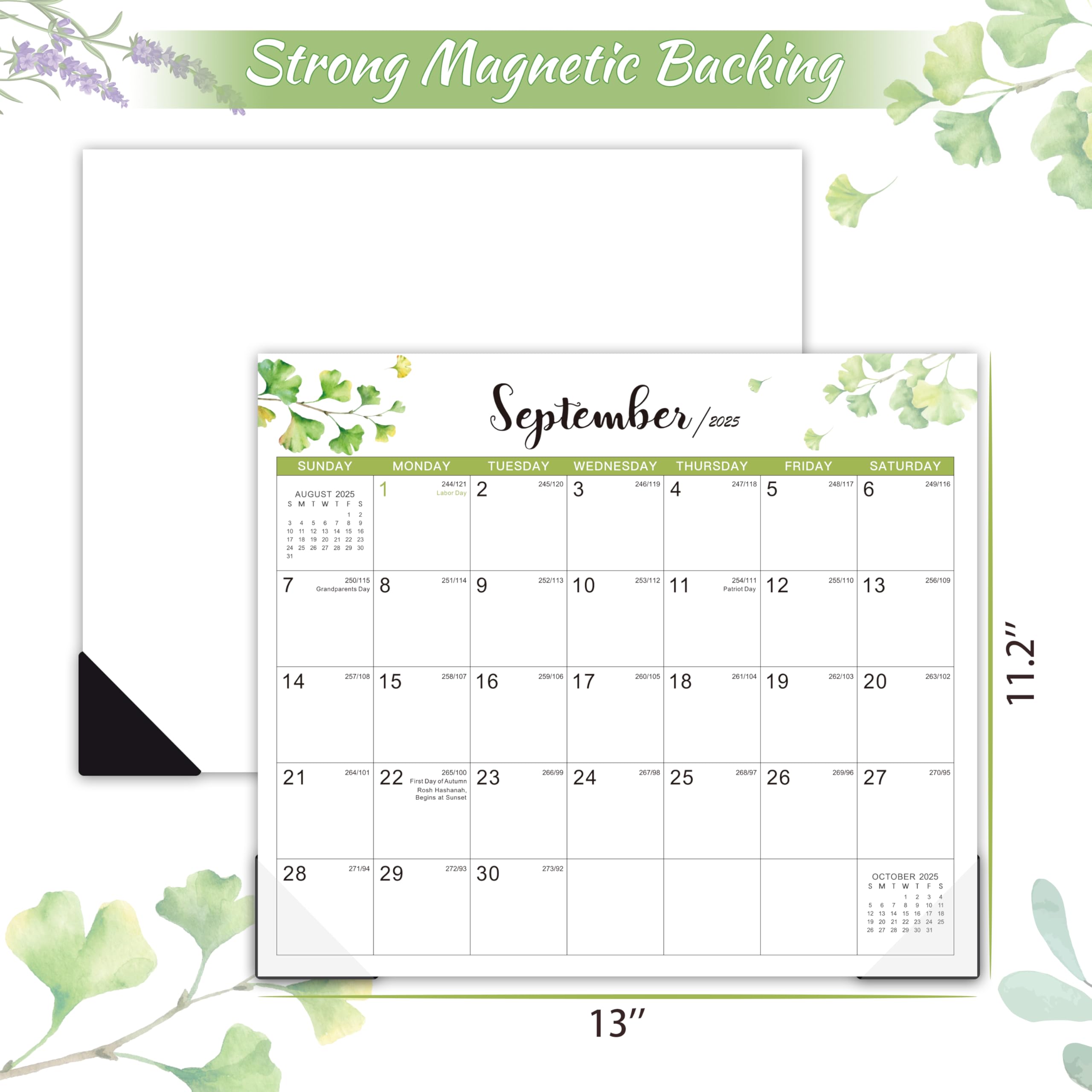 2025 Magnetic Refrigerator Calendar - Jan 2025 to Dec 2025 Tear-Off Pad with Large Blocks (11.2
