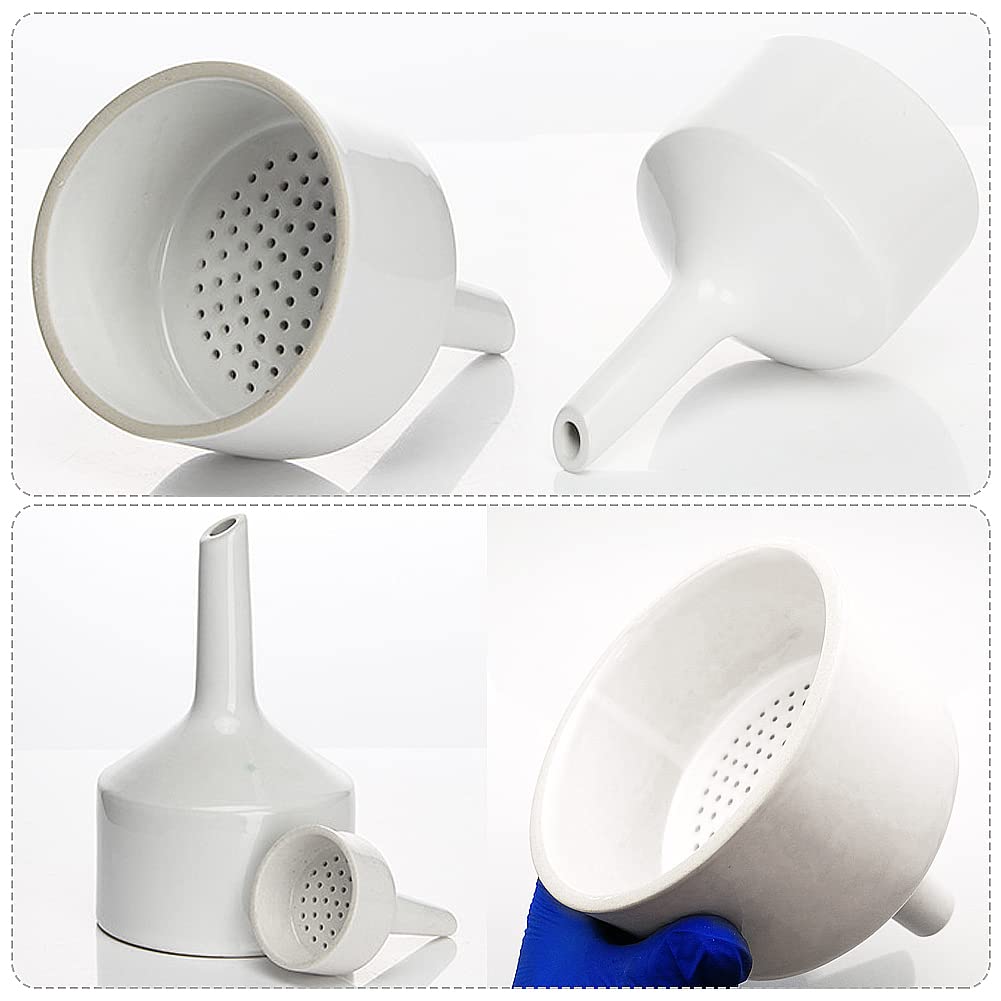 Premium 150mm Porcelain Buchner Funnel - Lab-Grade Vacuum Filtration System for Chemistry Experiments & Scientific Research | Ideal for Laboratories, Schools & Home Science Projects