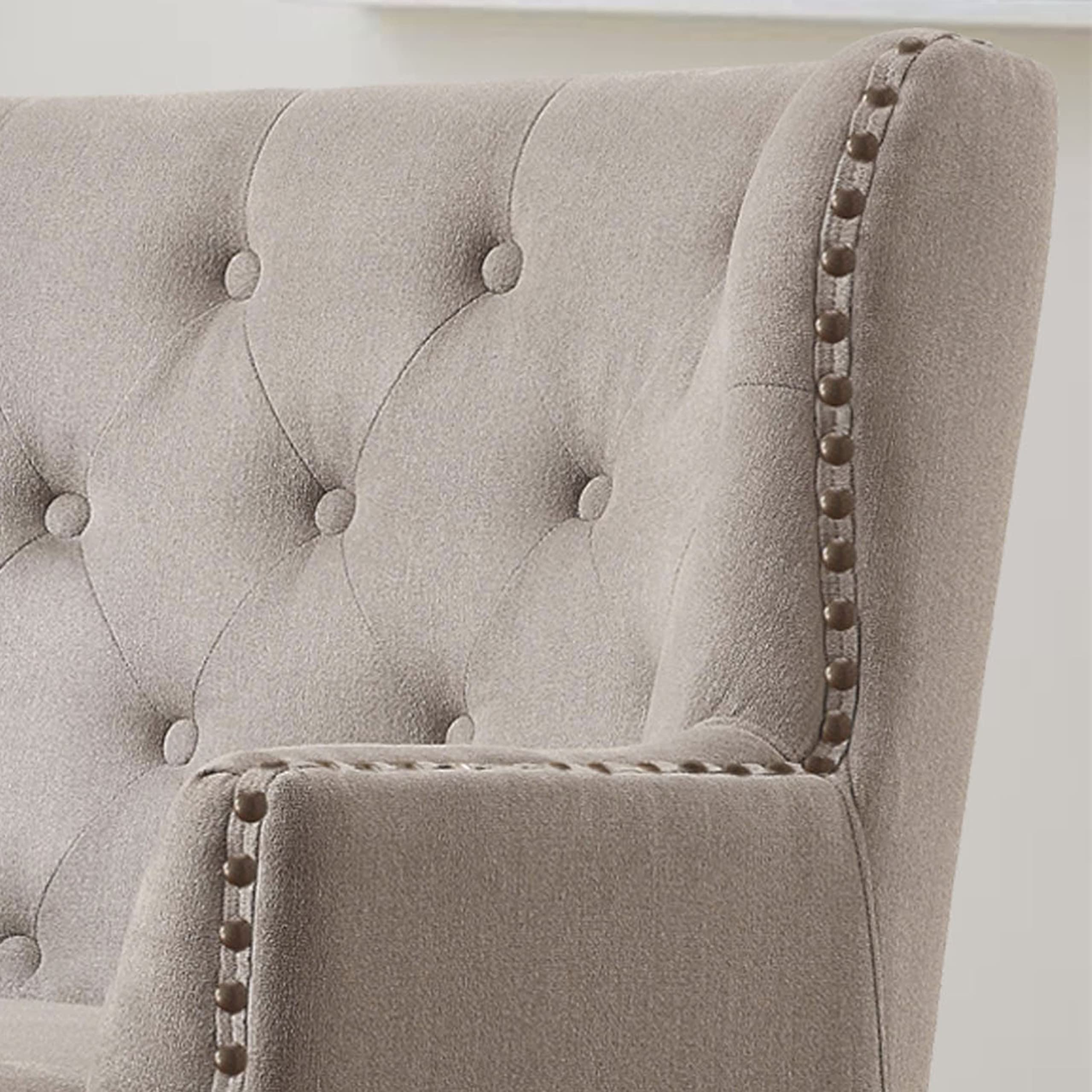 Rosevara Atlas Mid-Century Modern Upholstered Accent Chair - Tufted Lounge Armchair with Soft Cushions for Living Room & Bedroom - Perfect Small Space Seating for Apartments, Reading Nooks & Cozy Corners