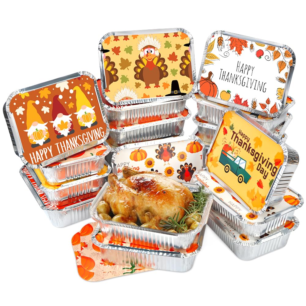 AKEROCK 36-Piece Thanksgiving Leftover Containers with Lids - Reusable Food Storage Containers & Aluminum Foil for Holiday Meals, Parties, and Meal Prep