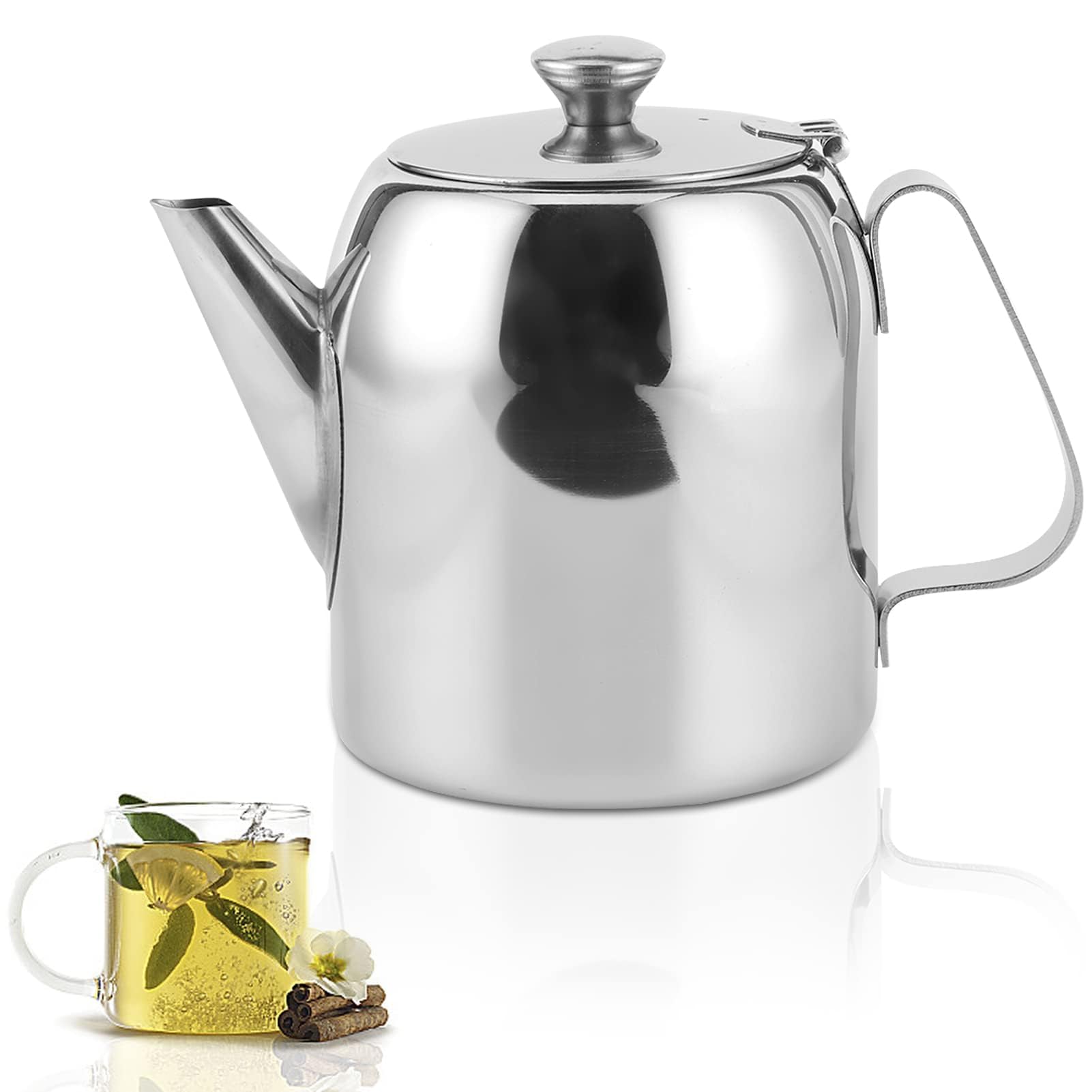 Premium Stainless Steel Coffee Pot - 32oz/850ml Stovetop Tea Kettle with Short Spout for Home, Hotel & Restaurant Use | Ideal for Brewing Coffee, Tea, Herbal Infusions & Serving Hot/Cold Beverages | Perfect for Kitchen, Dining & Hospitality Settings