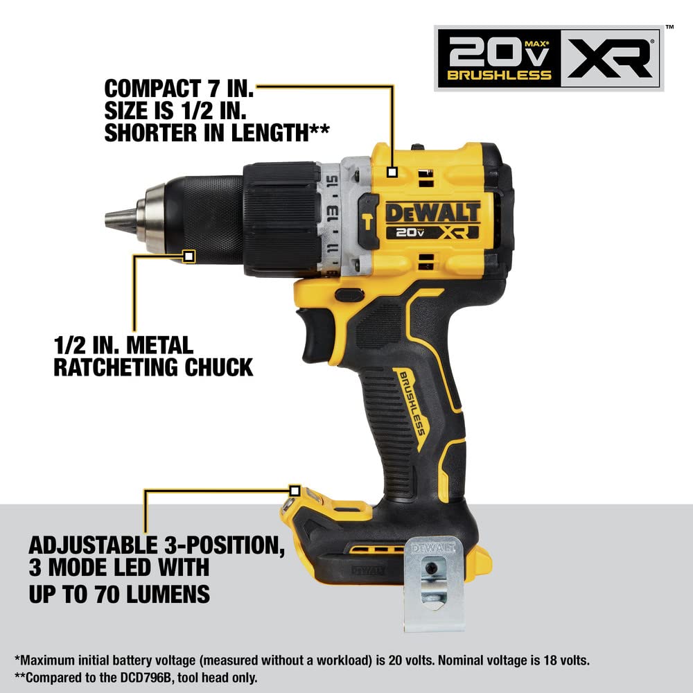 DEWALT 20V MAX* XR Cordless 4-Tool Combo Kit (DCK449E1P1) - Drill, Impact Driver, Circular Saw & Reciprocating Saw - Perfect for DIY Projects & Professional Construction Work