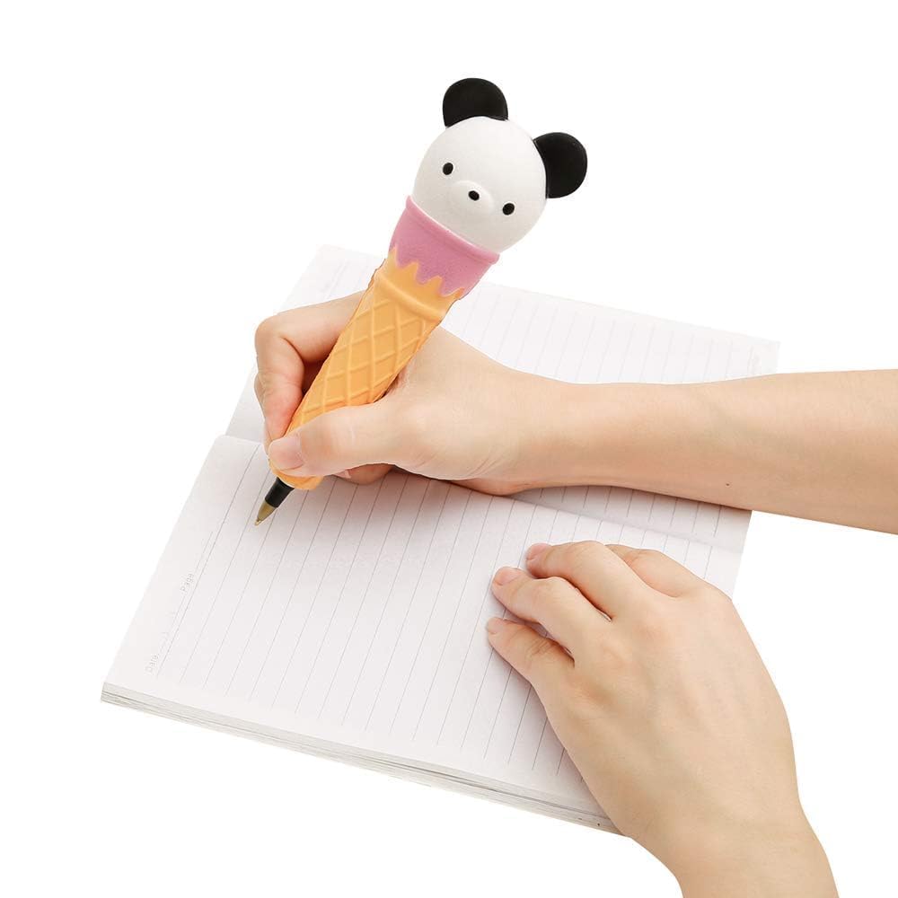 Anboor 3-Pack Kawaii Squishy Pen Grips - Unicorn, Mermaid, Panda - Slow Rising Scented Pencil Toppers for Kids Study & Play