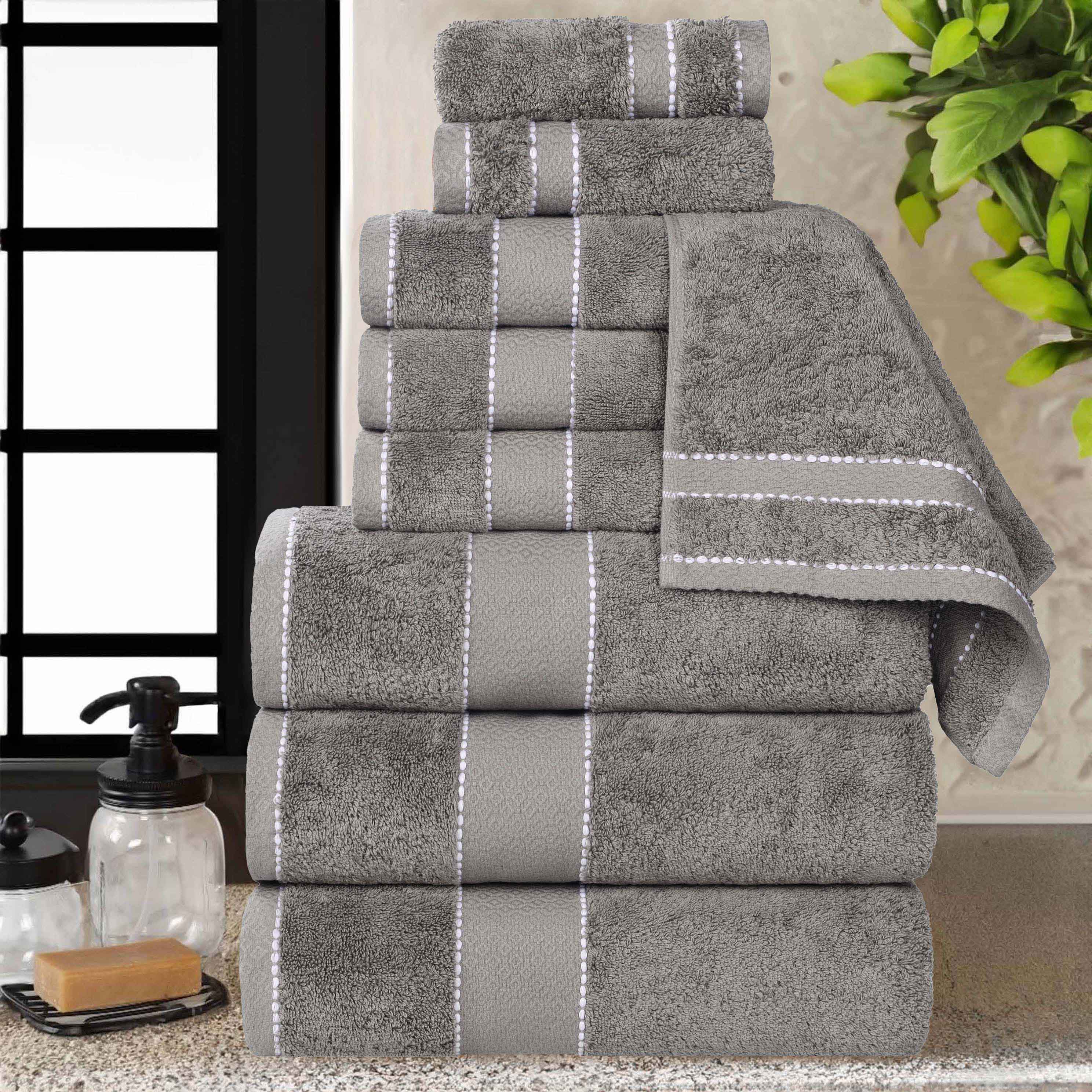 Premium 9-Piece Giza Cotton Towel Set - Ultra Absorbent, Soft & Durable - Made in Egypt - Perfect for Bathroom, Spa & Luxury Home Use