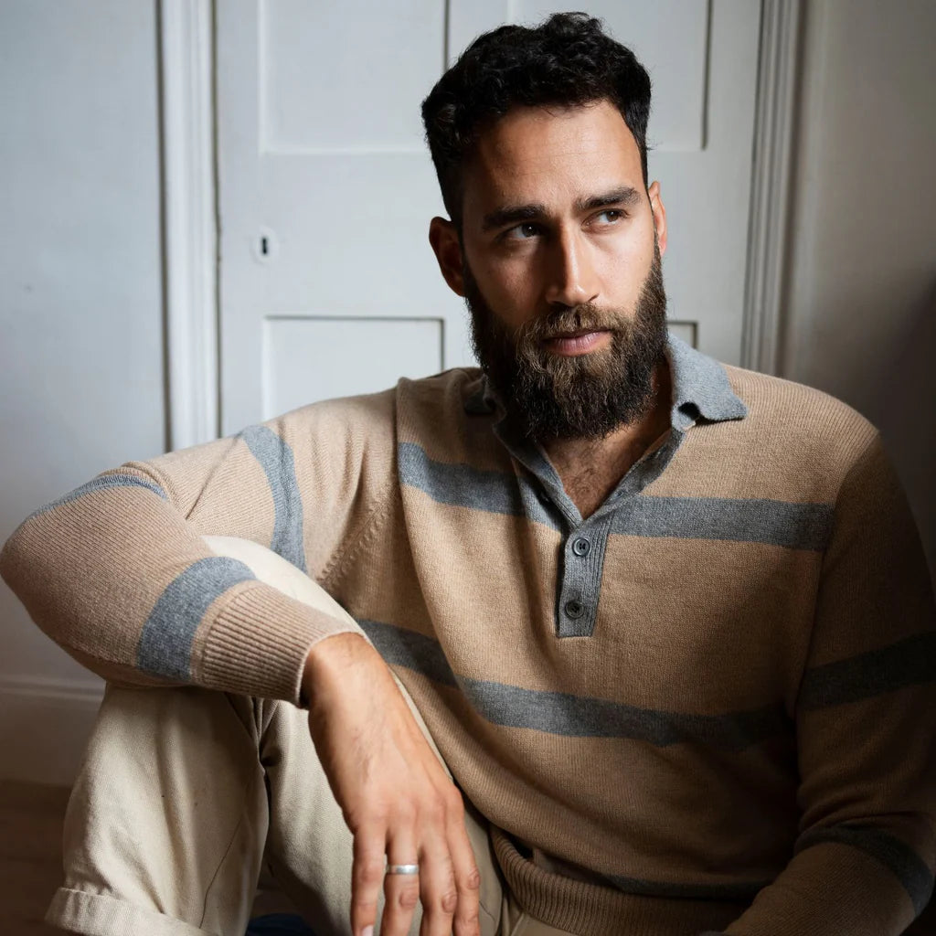 Men's Striped Polo Shirt - Classic Cotton Casual Top for Summer | Perfect for Golf, Office & Outdoor Activities