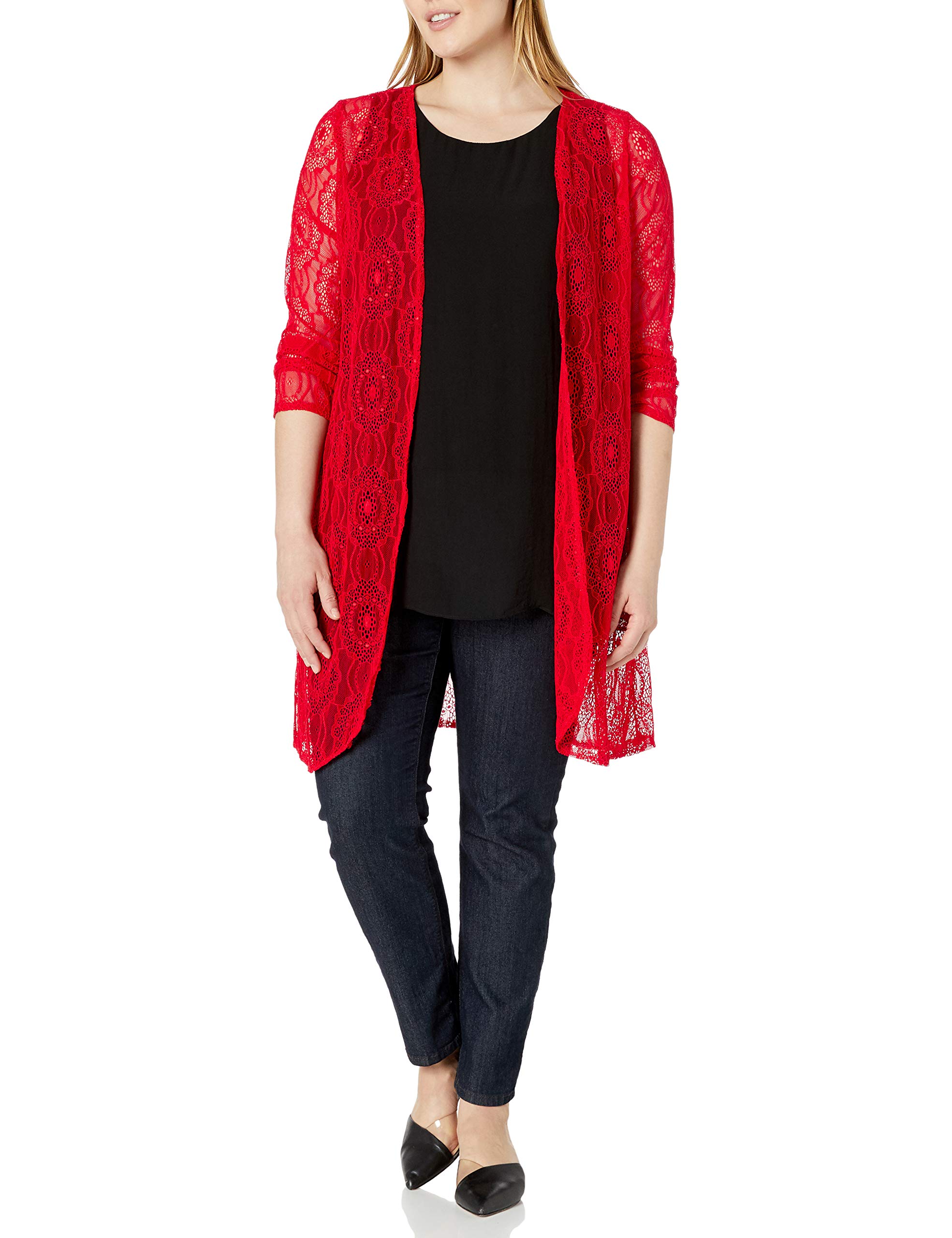 Star Vixen Women's Long Sleeve Open Front Cardigan Sweater - Lightweight Knit Wrap Cover Up for Fall & Winter - Perfect for Office, Date Night and Casual Outfits