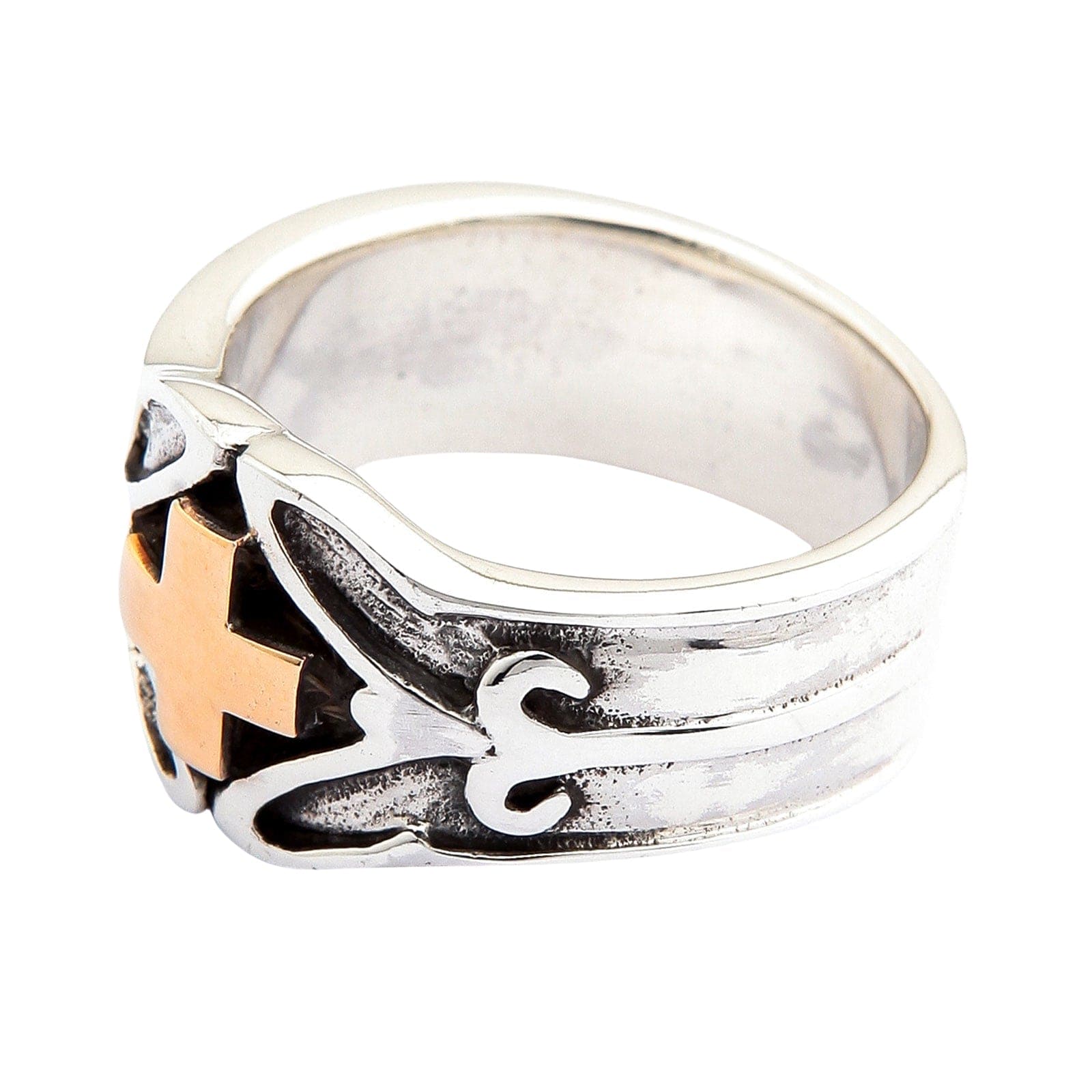 Sterling Silver Gold Celtic Cross Ring for Men & Women - Elegant Irish Jewelry for Weddings, Anniversaries & Gifts