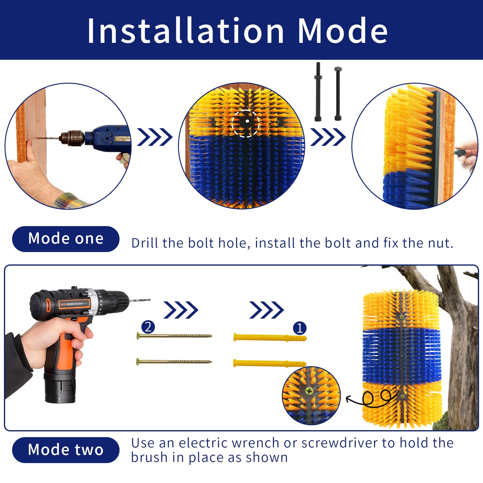 Upgraded Livestock Scratching Brush - Large Anti-Itch Massage Grooming Tool for Horses, Goats, Cattle, Cows, Sheep & Pigs (2-Pack) with 12 Screws | Perfect for Barns, Stables & Pasture Comfort