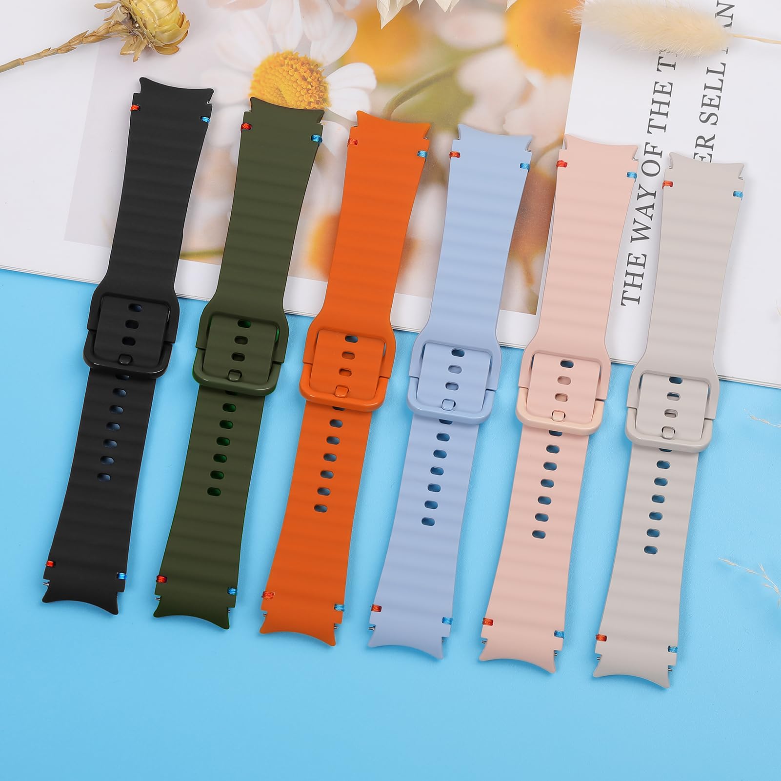 MYAPULUA Galaxy Watch 7-5 Strap 40-47mm Silicone Band for Men Women - Sport & Daily Wear